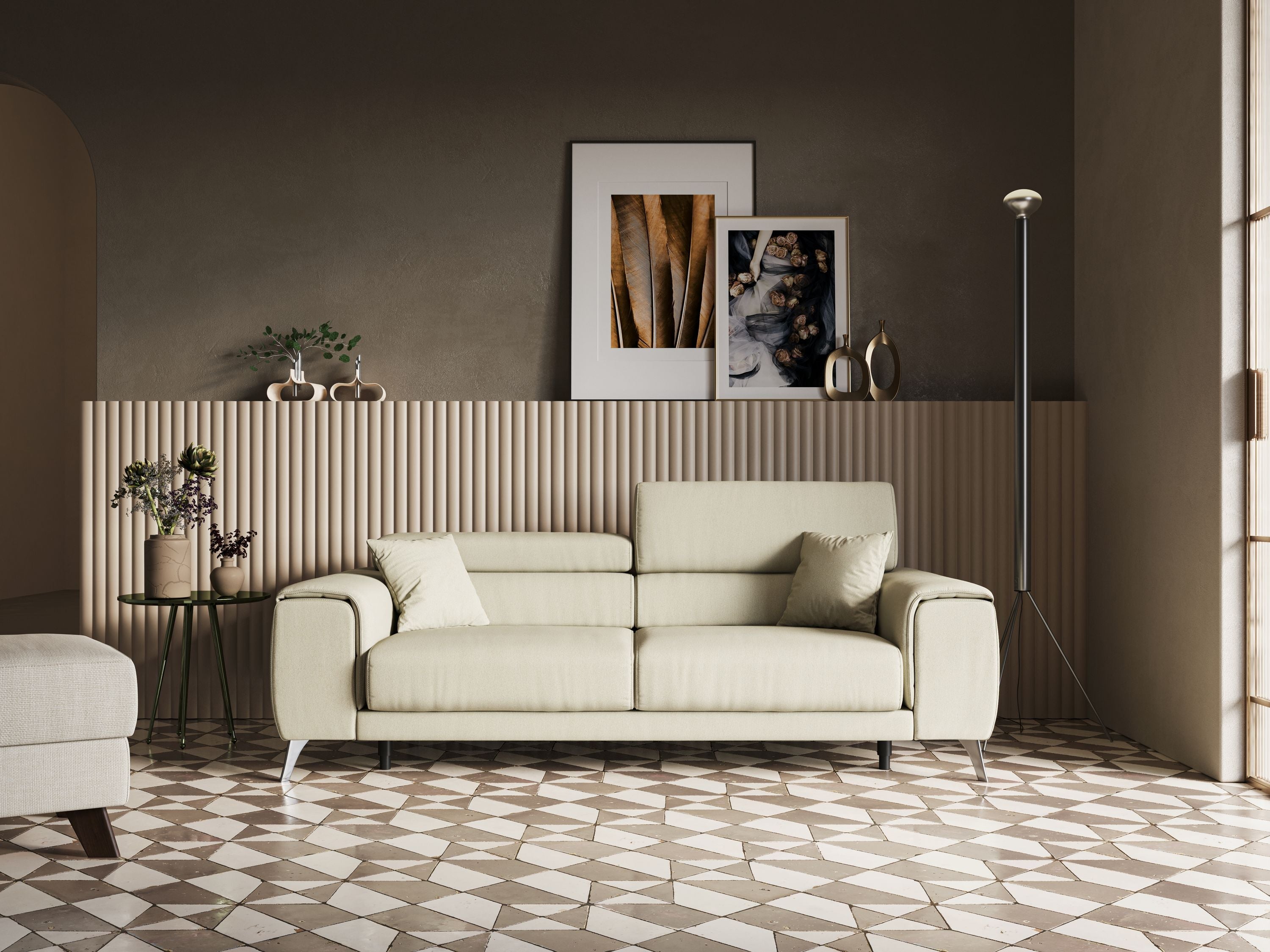 Shop online Fusion divano con sedute allungabili in tessuto smacchiabile T05 grigio - divani.store