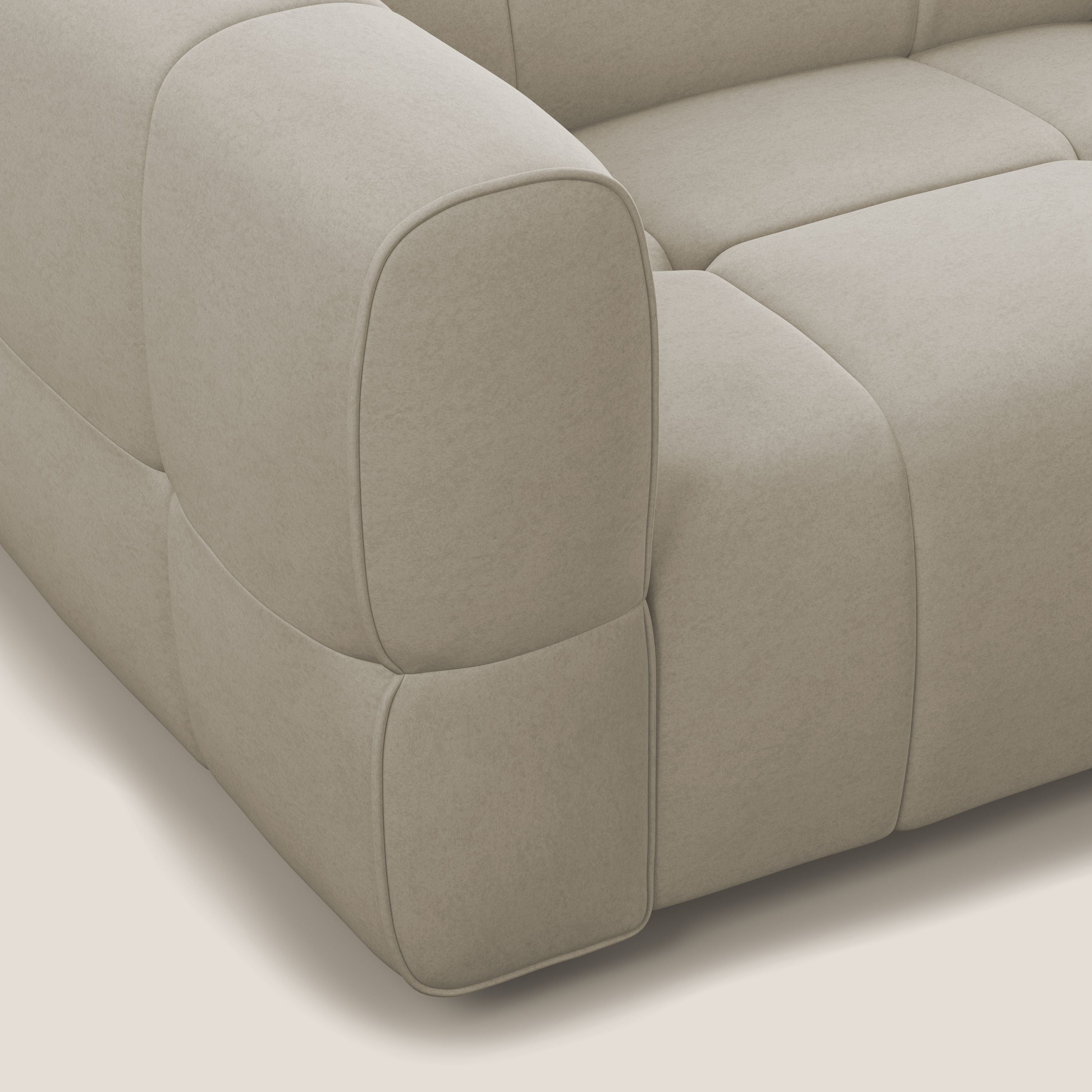 Giotto Divano con terminale e opzione relax elettrico in microfibra effetto velluto impermeabile T09 - divani.store