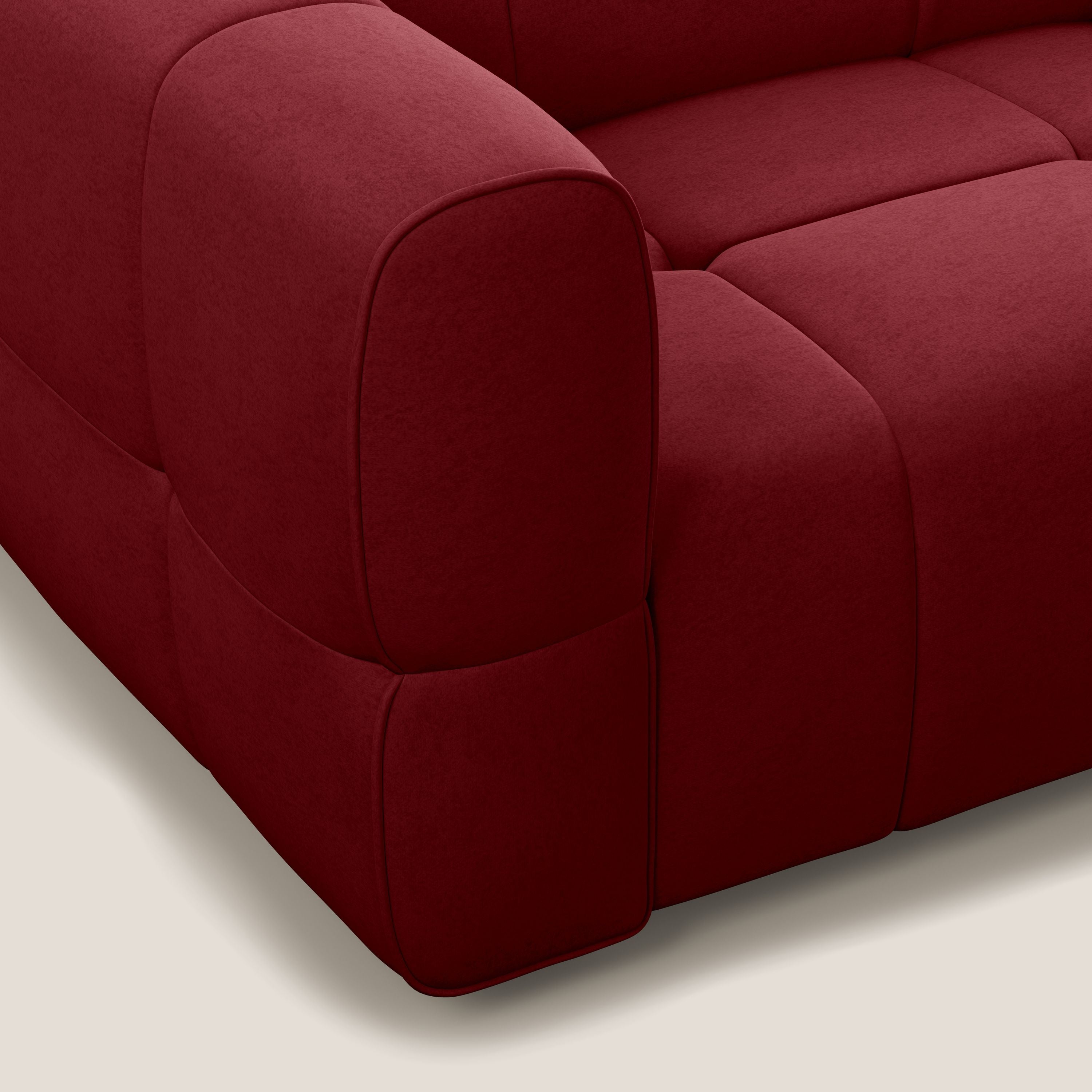 Giotto Divano con terminale e opzione relax elettrico in microfibra effetto velluto impermeabile T09 - divani.store