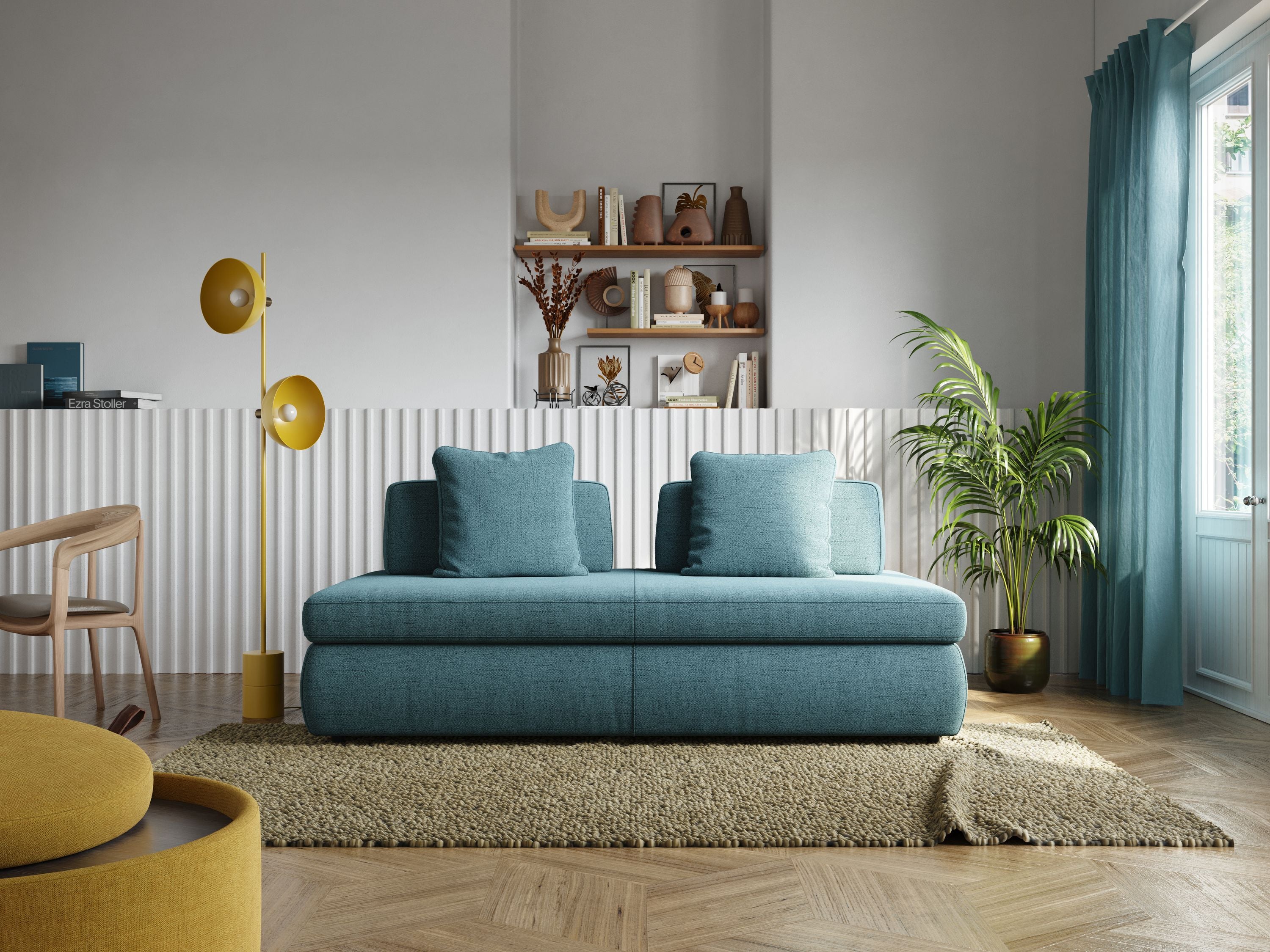 Gransasso Divano letto matrimoniale dal DESIGN innovativo in tessuto impermeabile T03 - divani.store