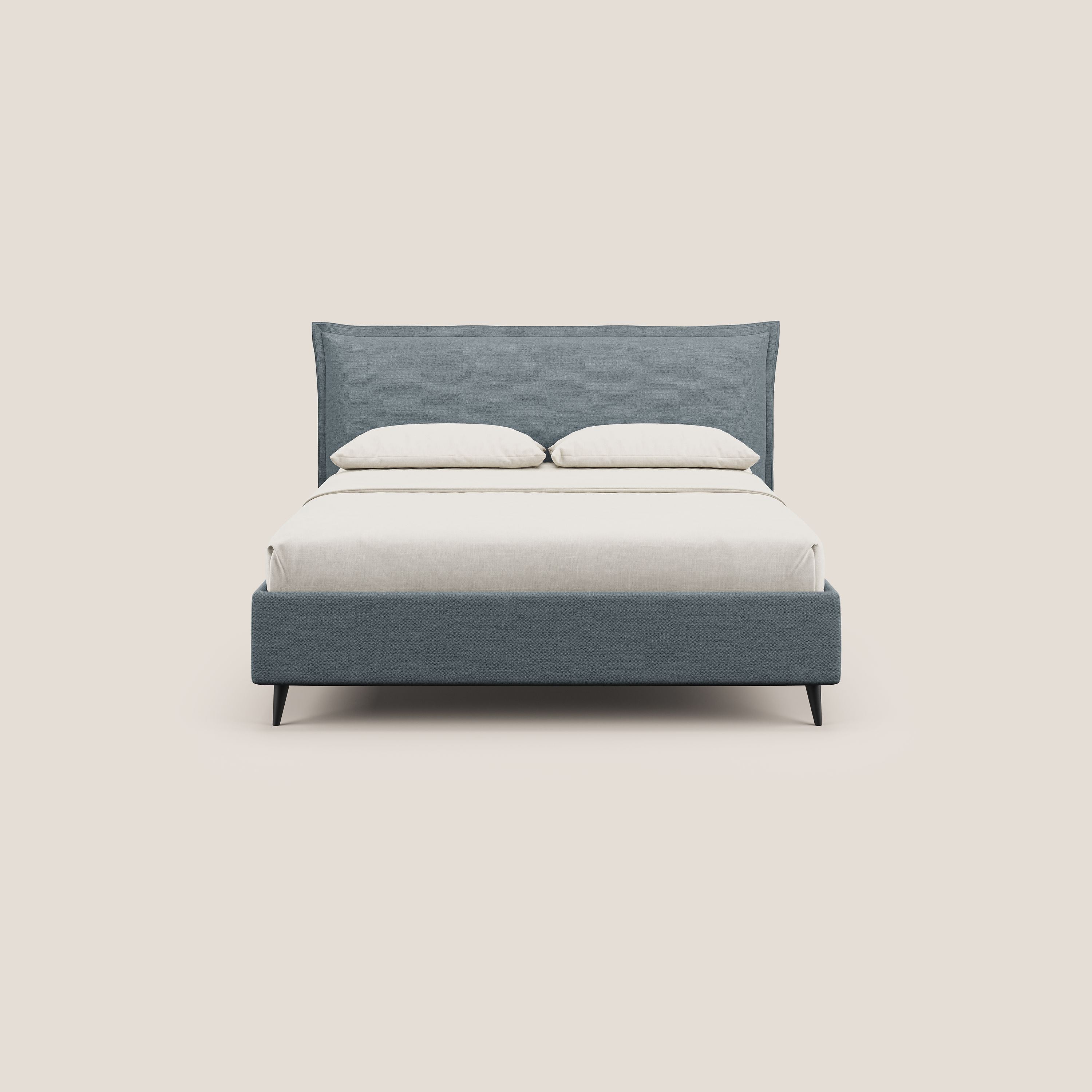 Hans letto contenitore imbottito minimal in tessuto simil cotone impermeabile T19 carta da zucchero - divani.store