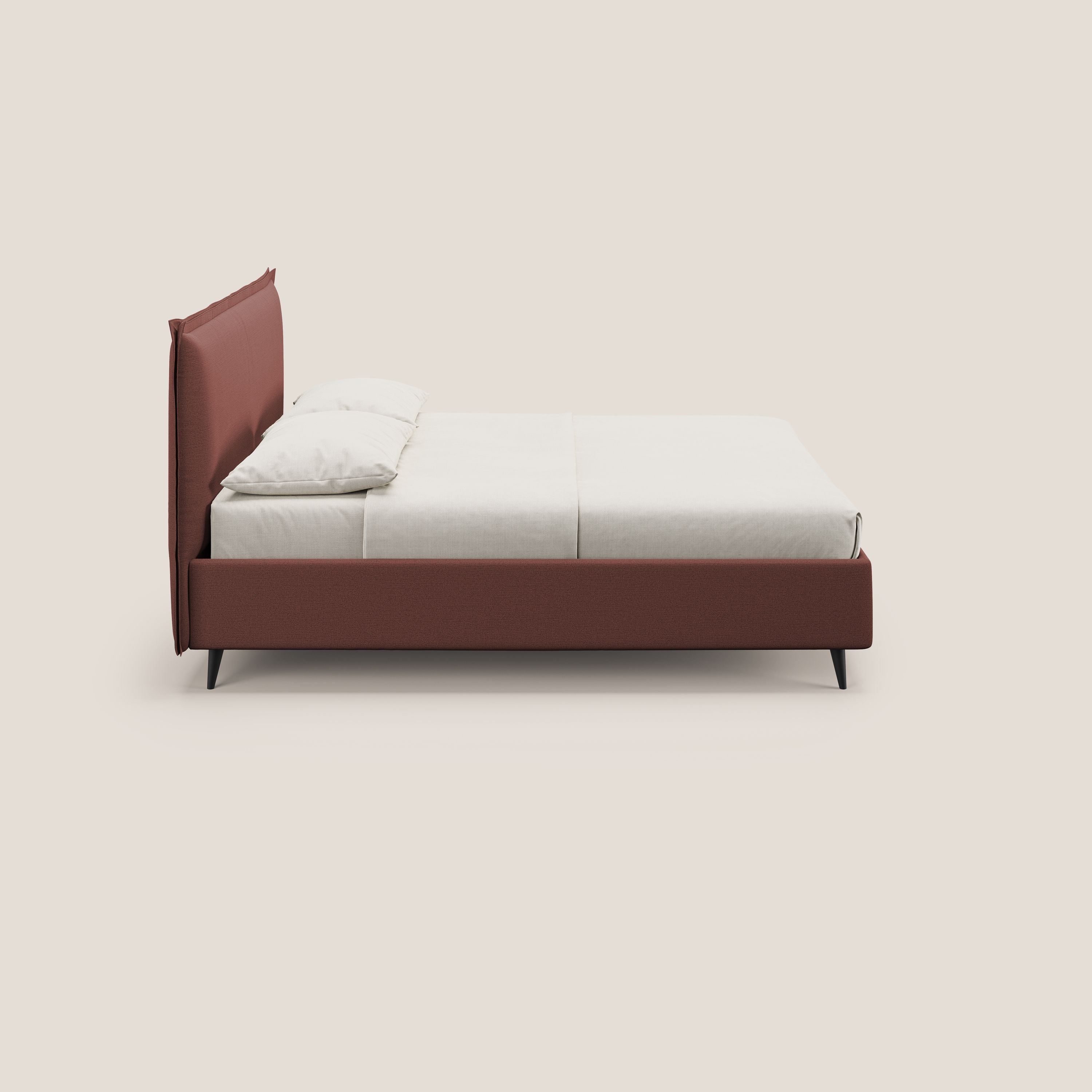 Hans letto contenitore imbottito minimal in tessuto simil cotone impermeabile T19 salmone - divani.store
