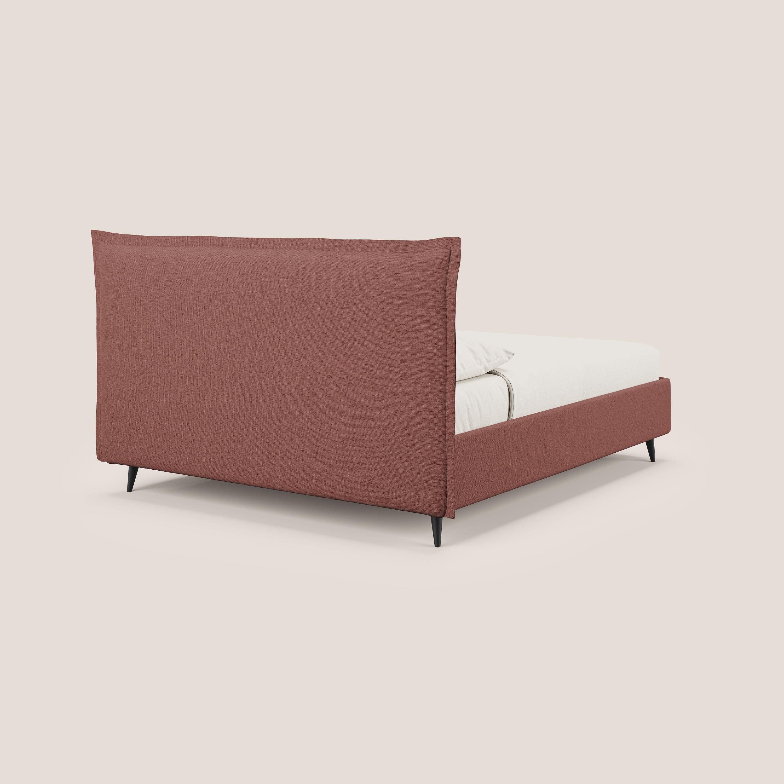 Hans letto contenitore imbottito minimal in tessuto simil cotone impermeabile T19 salmone - divani.store
