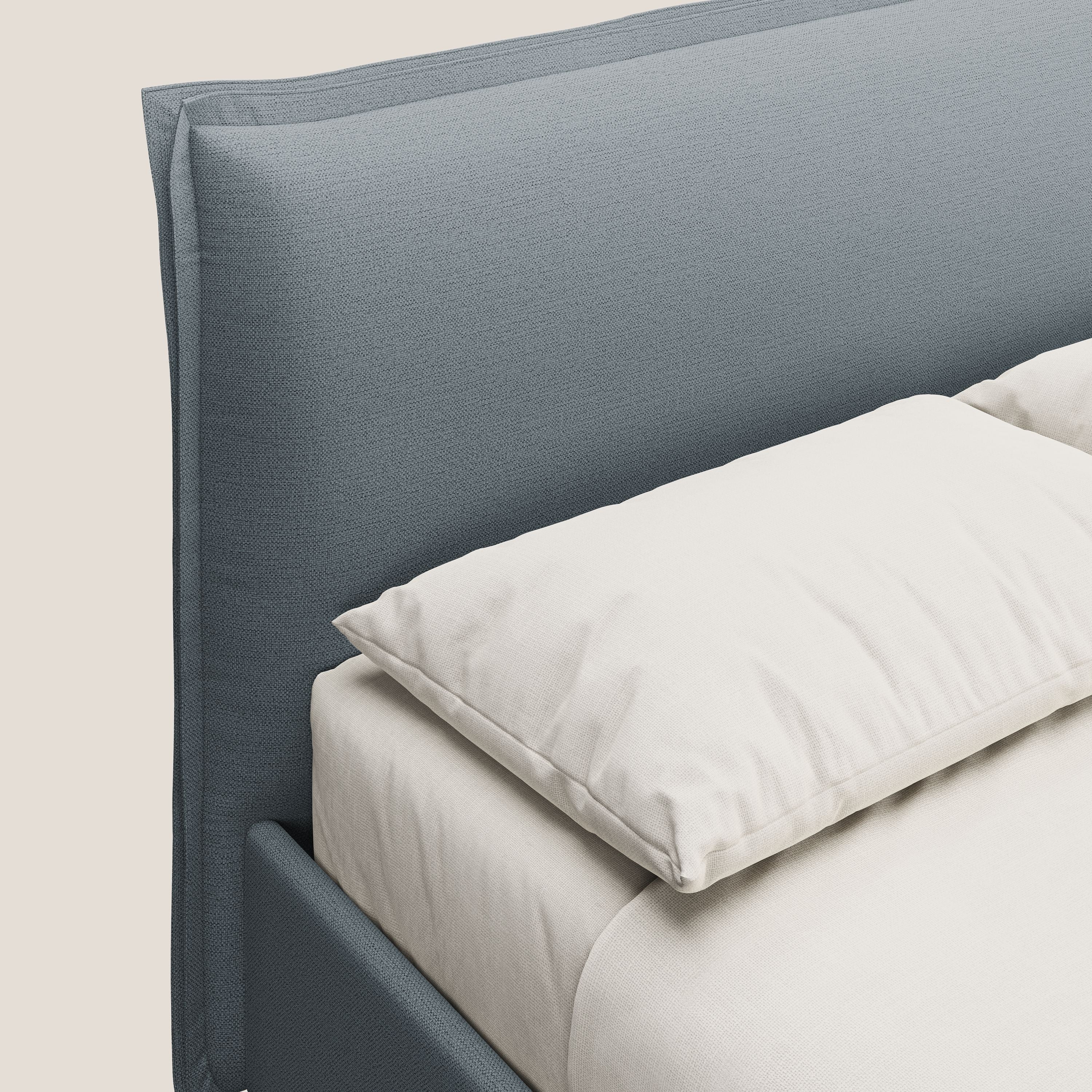 Hans letto contenitore imbottito minimal in tessuto simil cotone impermeabile T19 carta da zucchero - divani.store