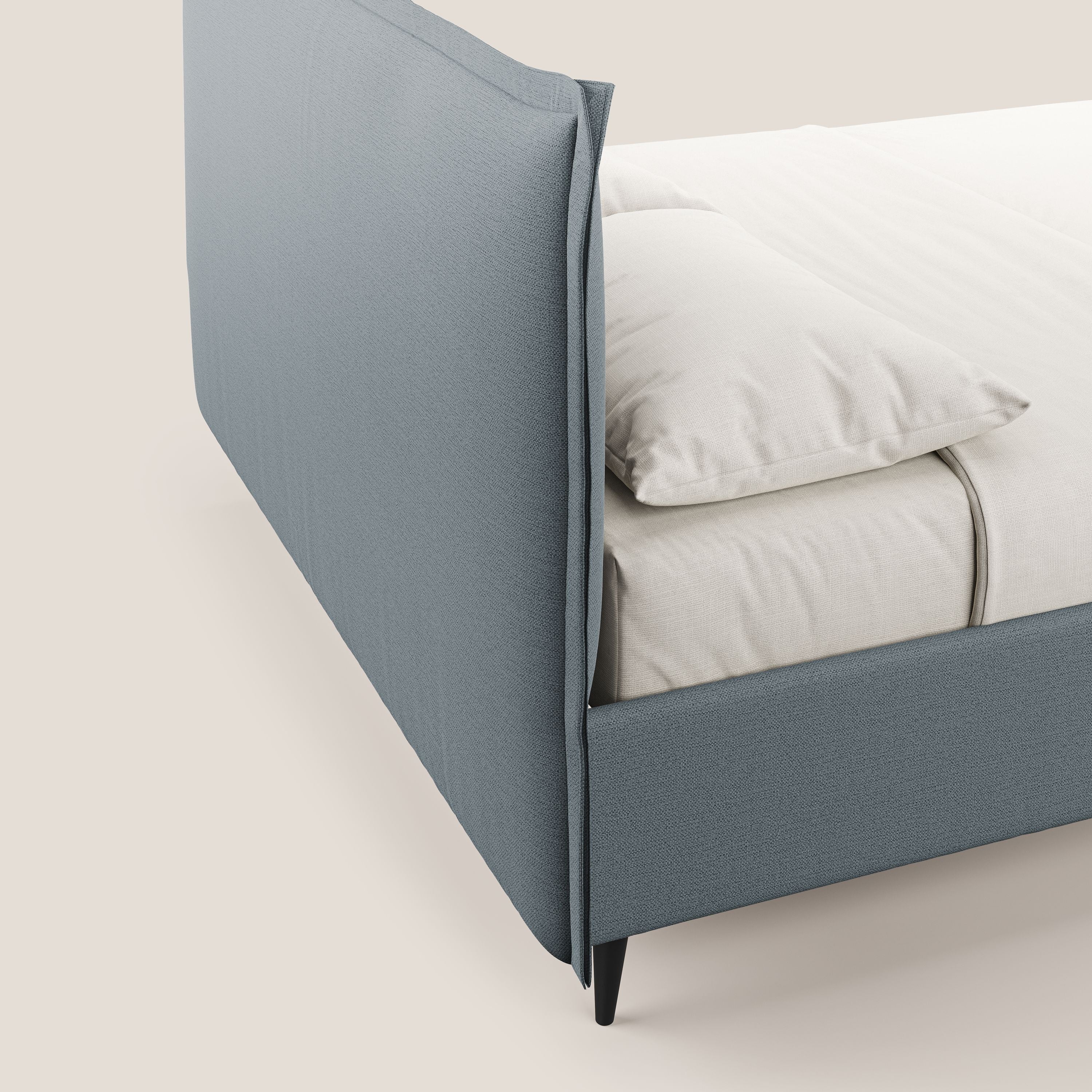 Hans letto contenitore imbottito minimal in tessuto simil cotone impermeabile T19 carta da zucchero - divani.store