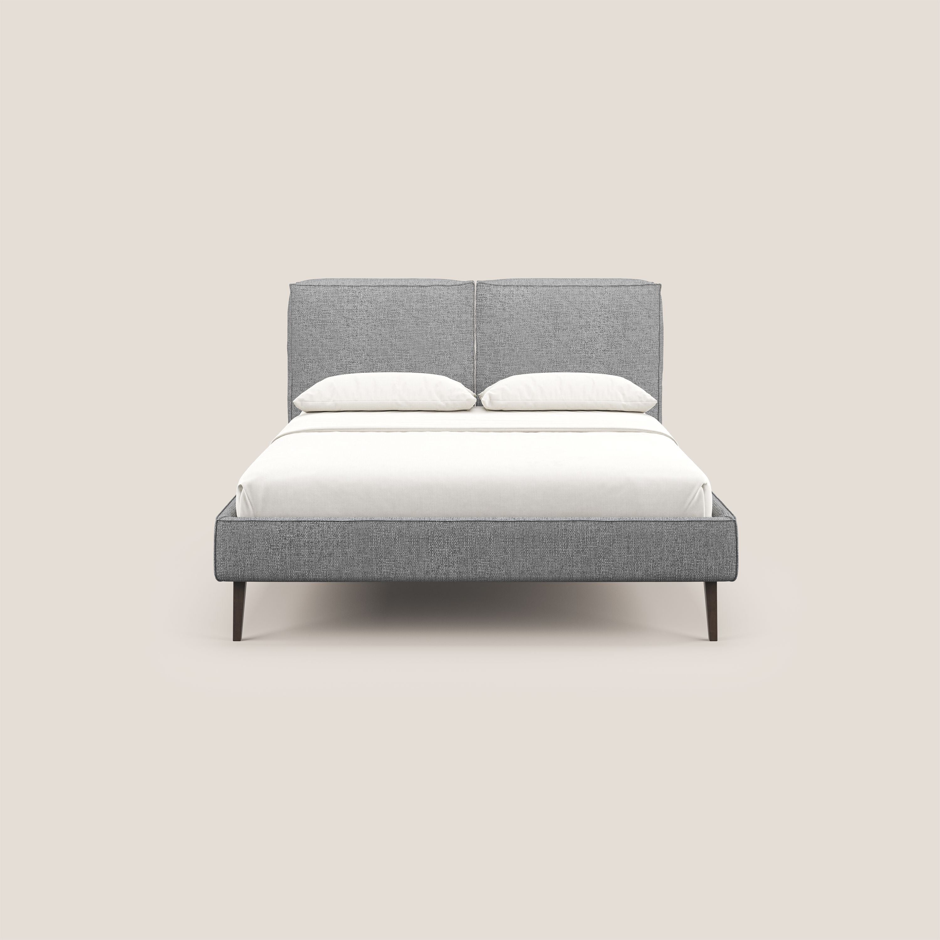 Isotta letto imbottito completamente sfoderabile in morbido tessuti impermeabile T10 grigio - divani.store