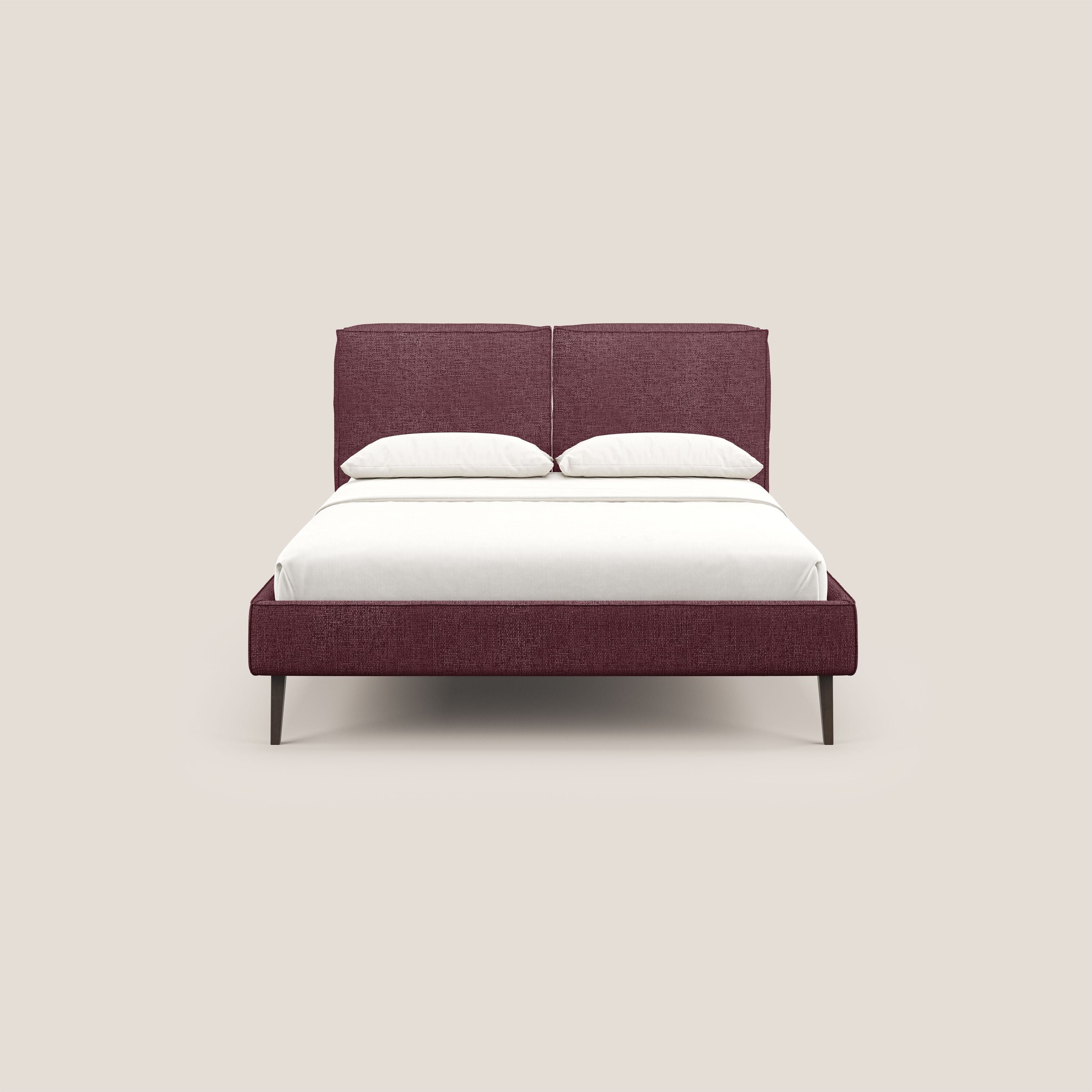 Isotta letto imbottito completamente sfoderabile in morbido tessuti impermeabile T10 bordeaux - divani.store