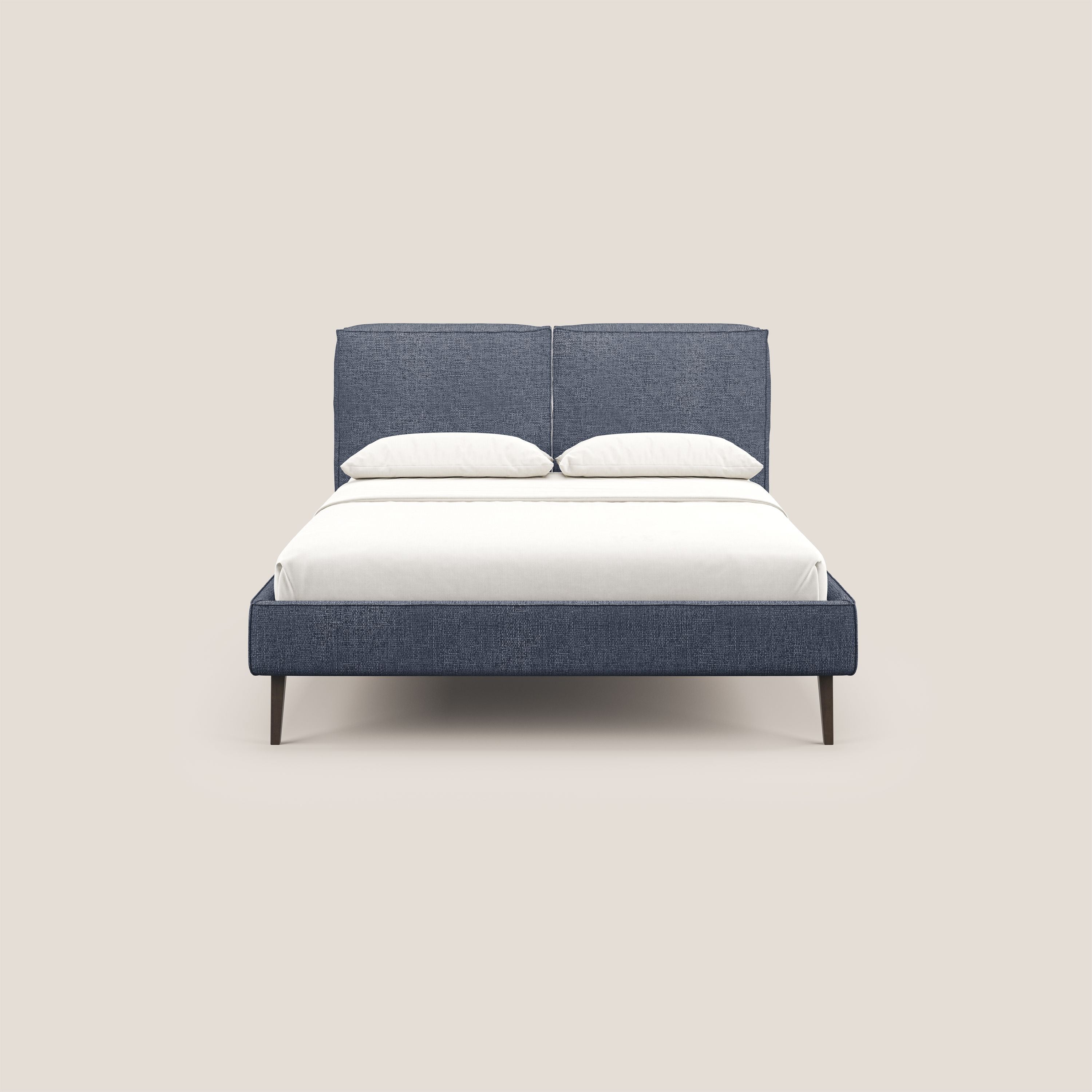 Isotta letto imbottito completamente sfoderabile in morbido tessuti impermeabile T10 blu - divani.store