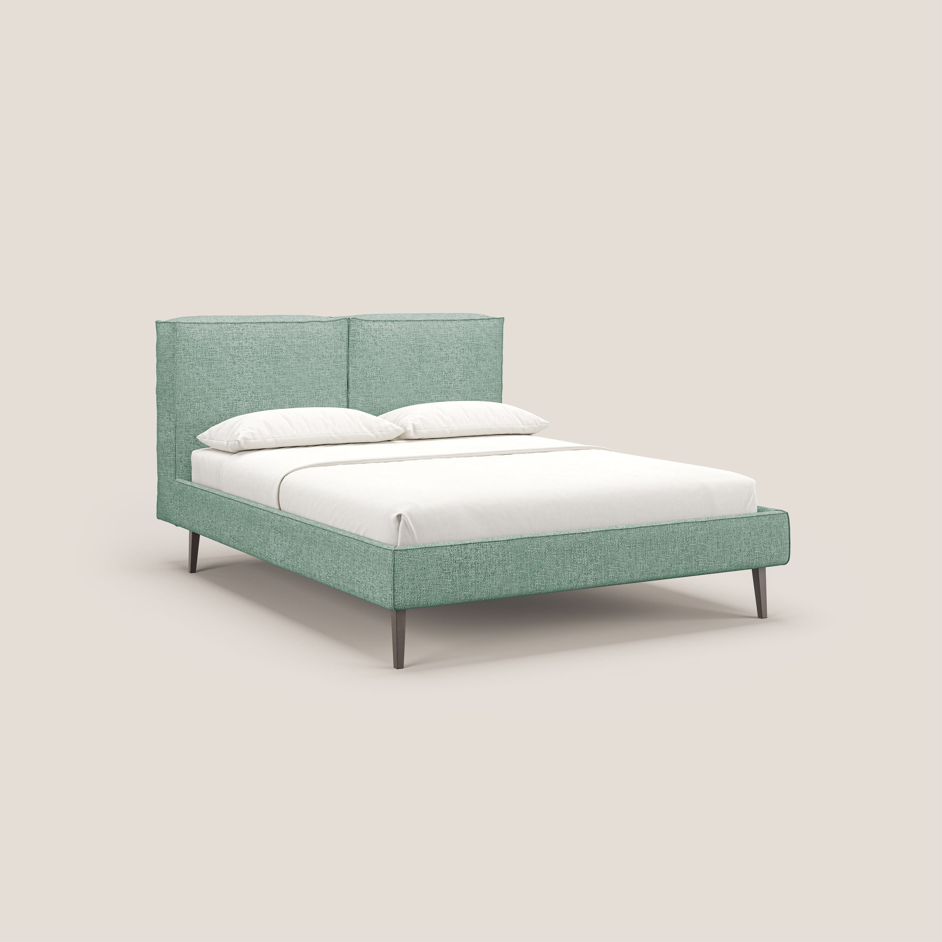 Isotta letto imbottito completamente sfoderabile in morbido tessuti impermeabile T10 verde acqua - divani.store