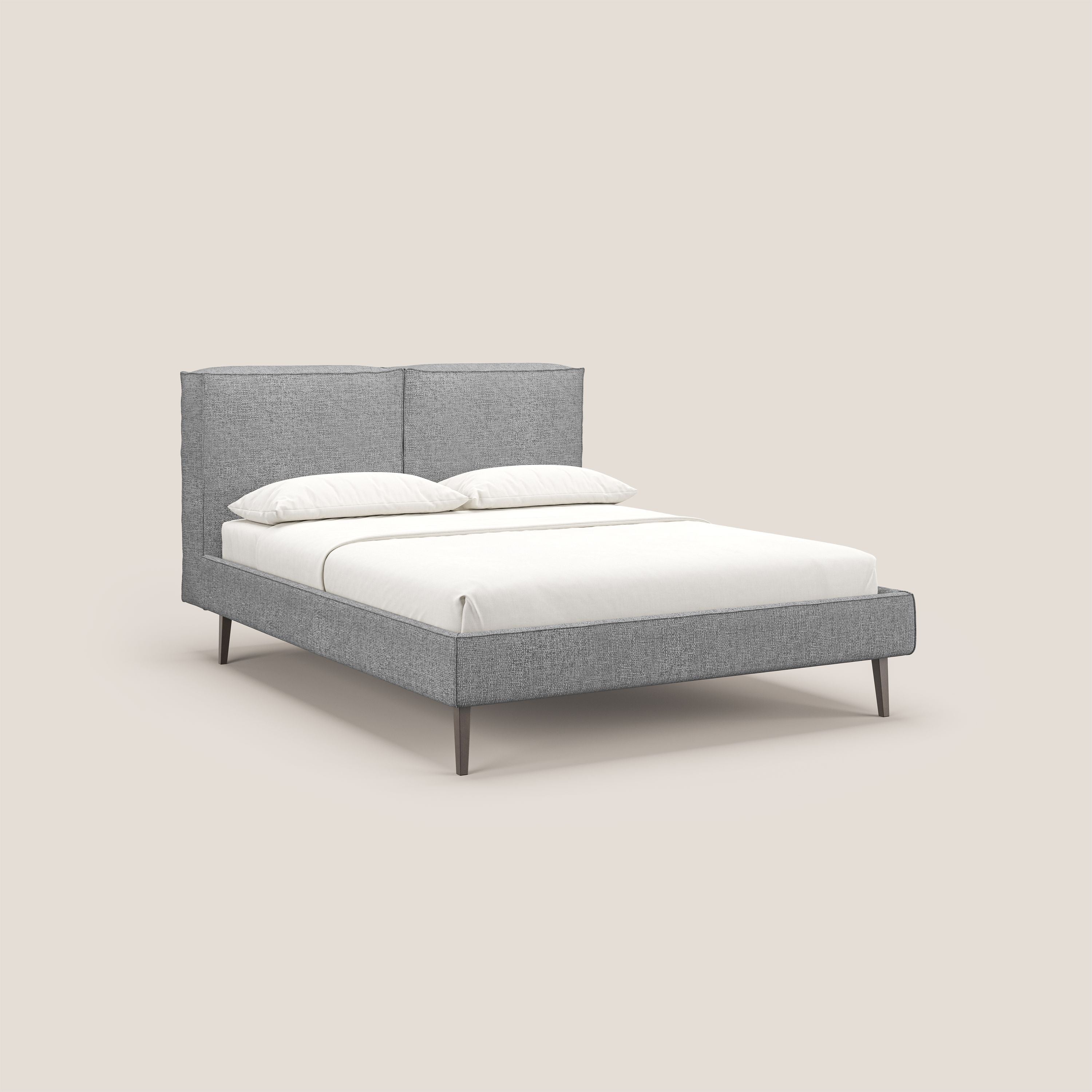 Isotta letto imbottito completamente sfoderabile in morbido tessuti impermeabile T10 grigio - divani.store