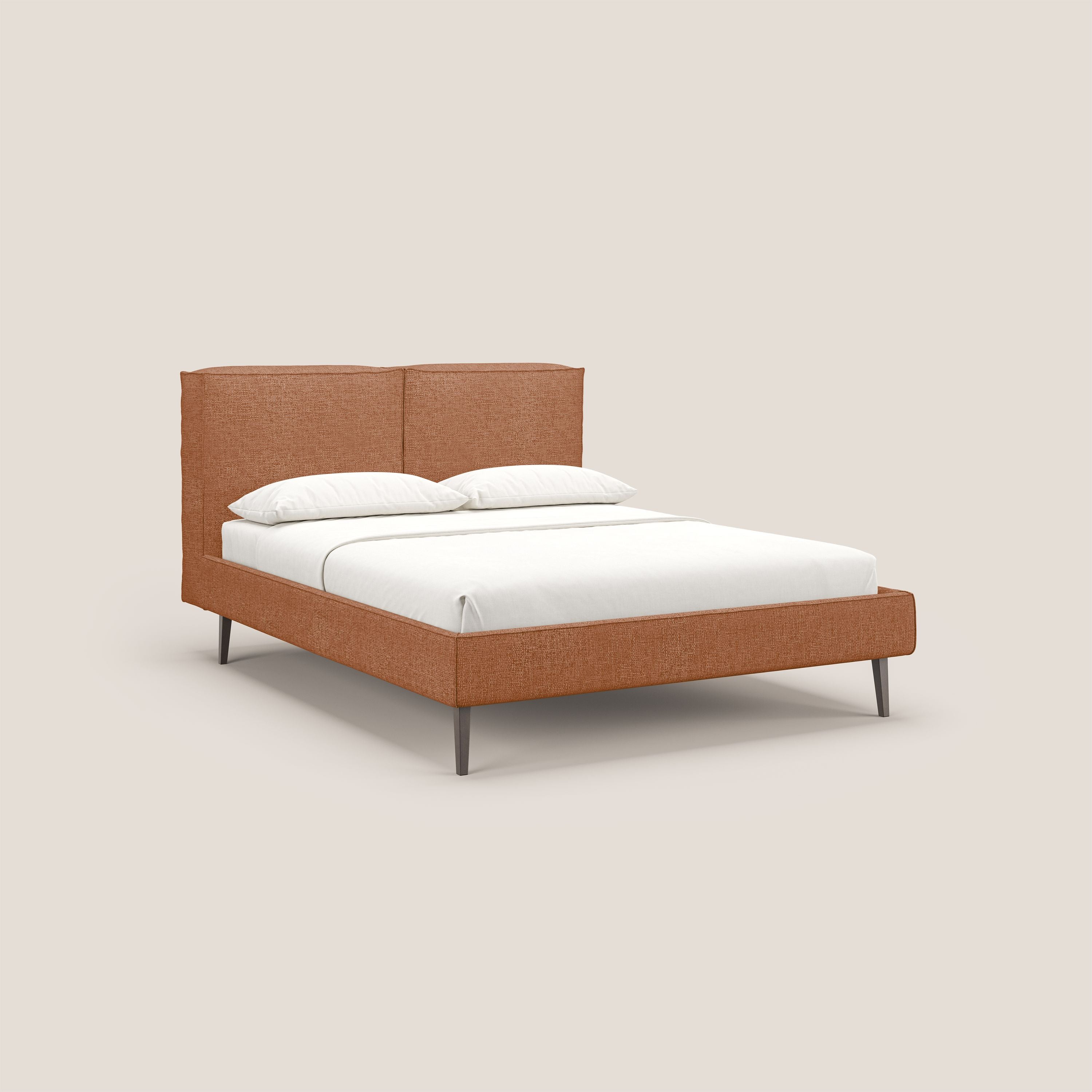 Isotta letto imbottito completamente sfoderabile in morbido tessuti impermeabile T10 arancio - divani.store