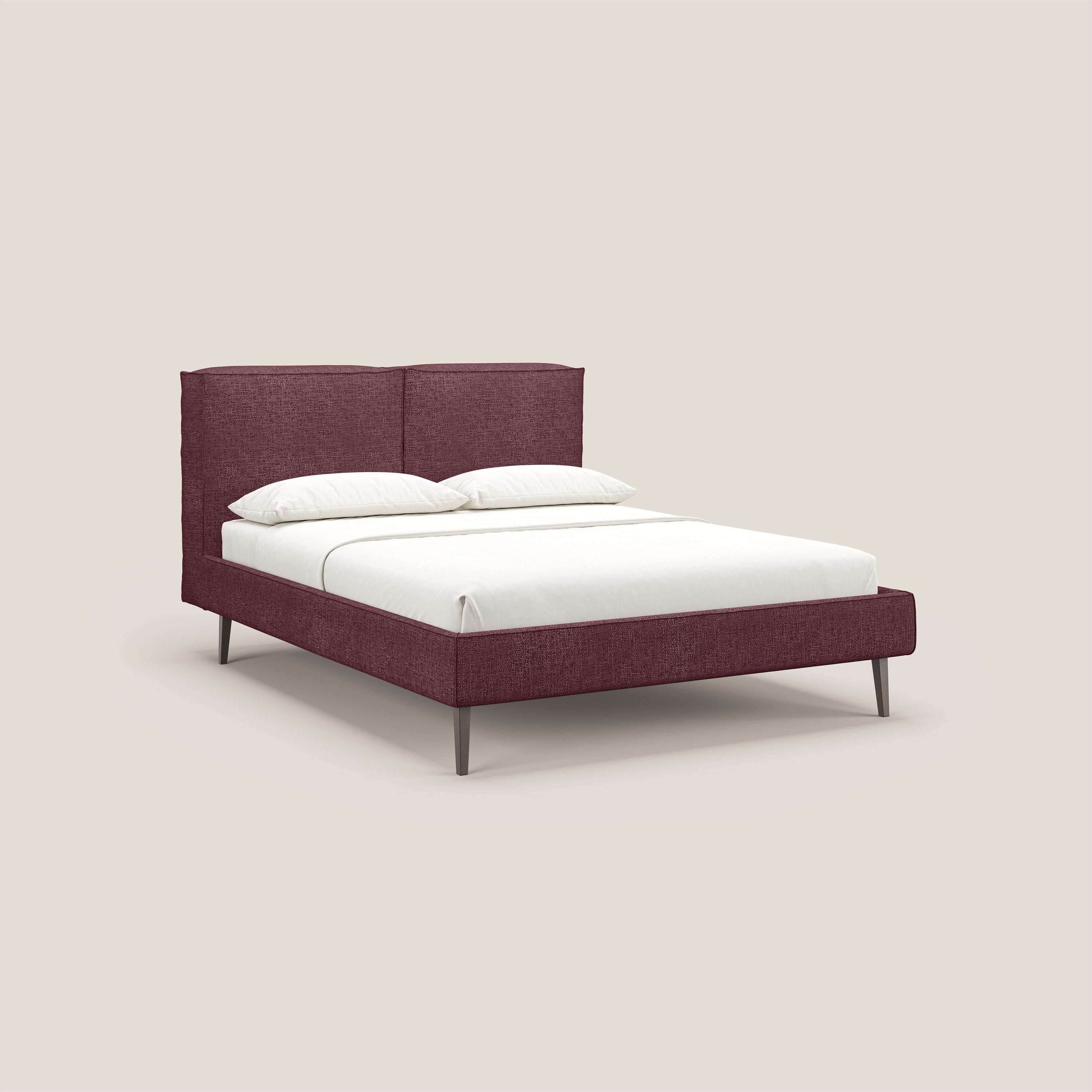 Isotta letto imbottito completamente sfoderabile in morbido tessuti impermeabile T10 bordeaux - divani.store