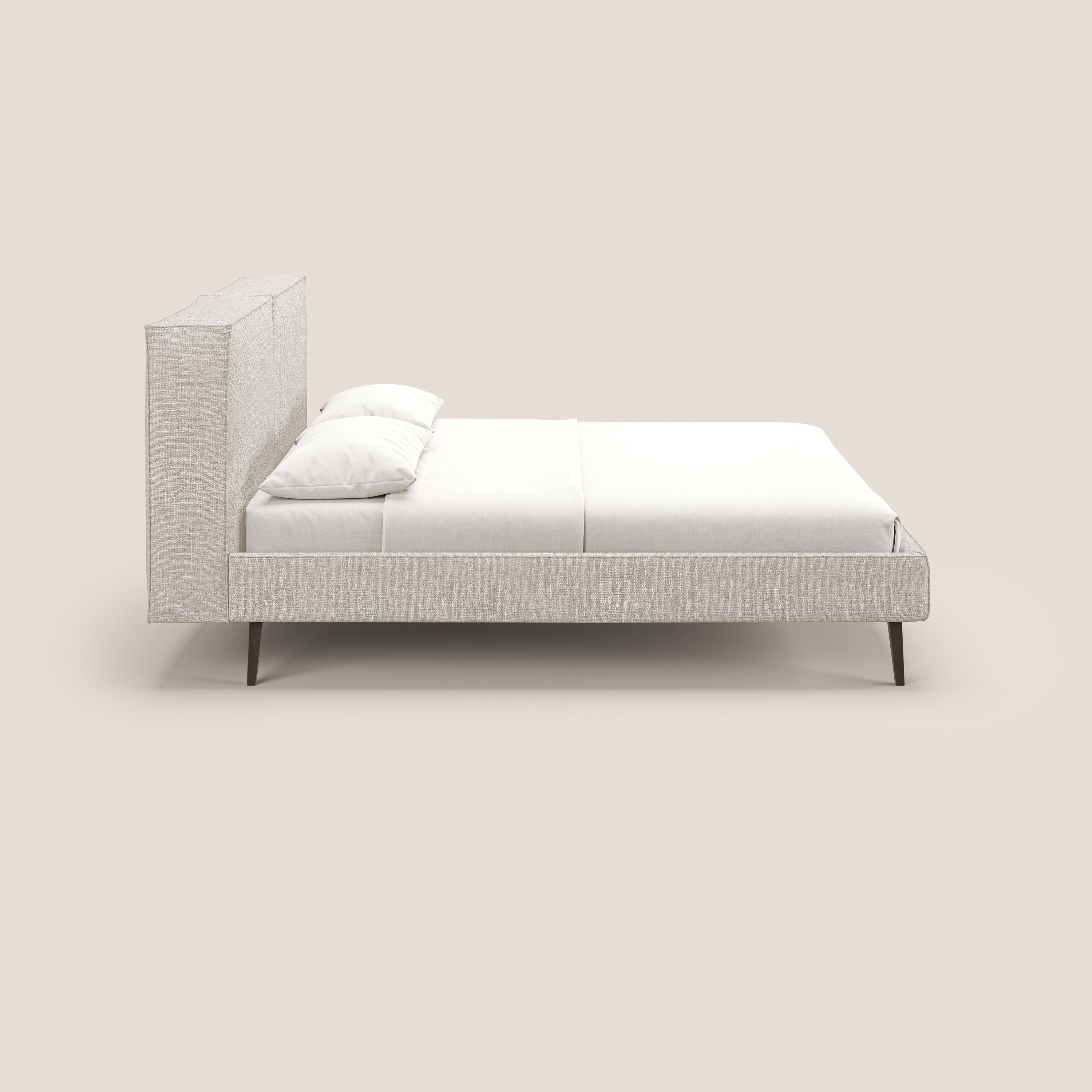 Isotta letto imbottito completamente sfoderabile in morbido tessuti impermeabile T10 panna - divani.store