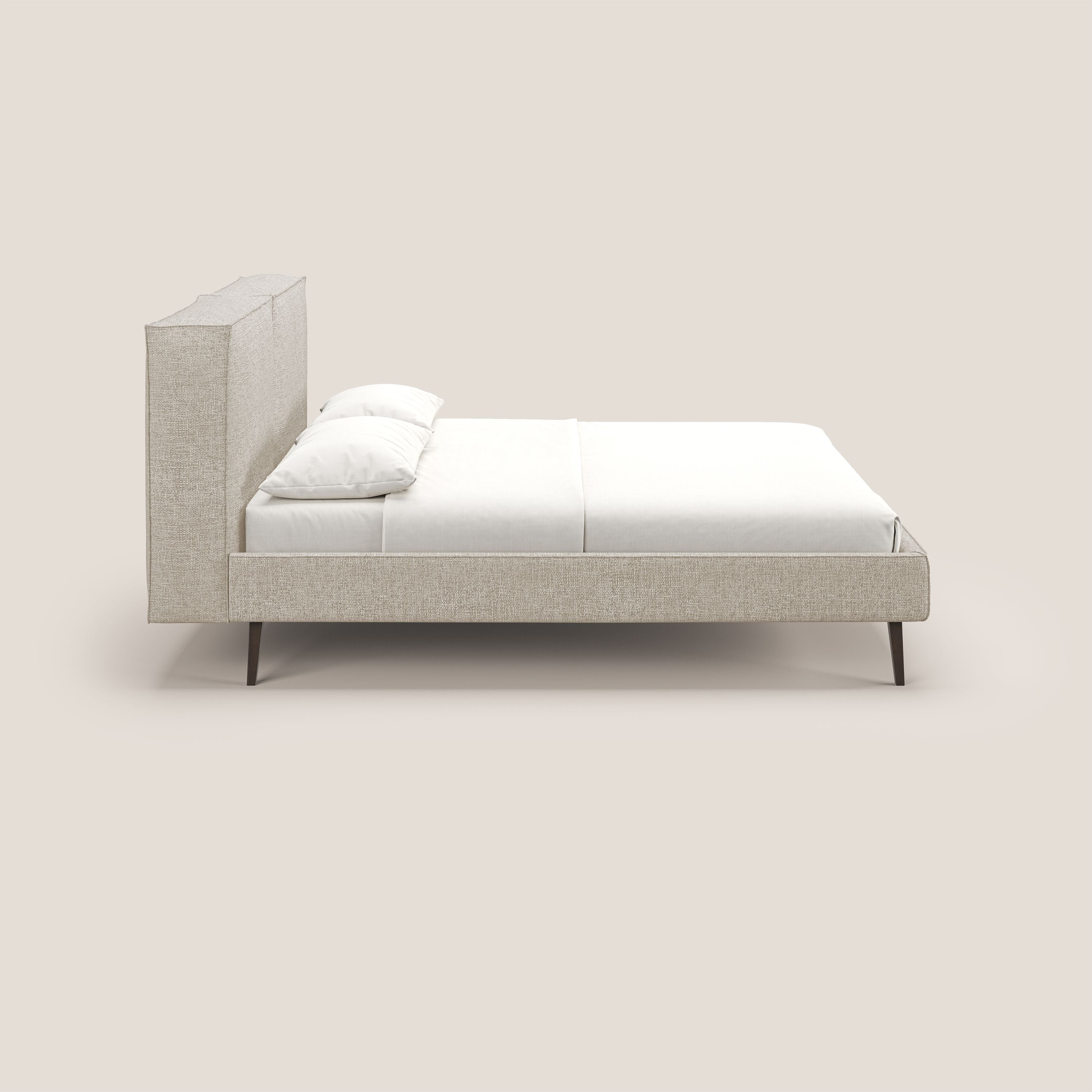 Isotta letto imbottito completamente sfoderabile in morbido tessuti impermeabile T10 beige - divani.store