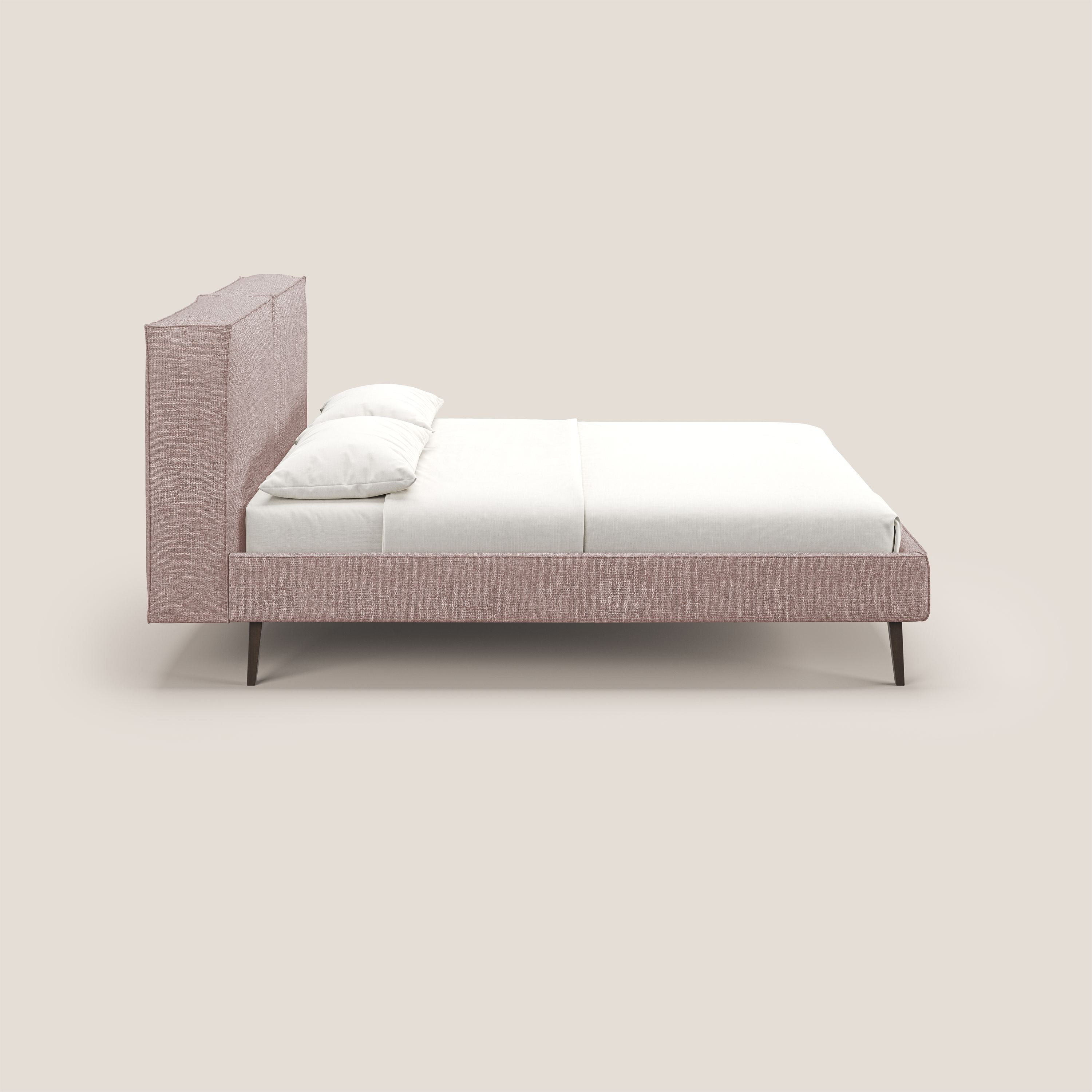 Isotta letto imbottito completamente sfoderabile in morbido tessuti impermeabile T10 rosa - divani.store