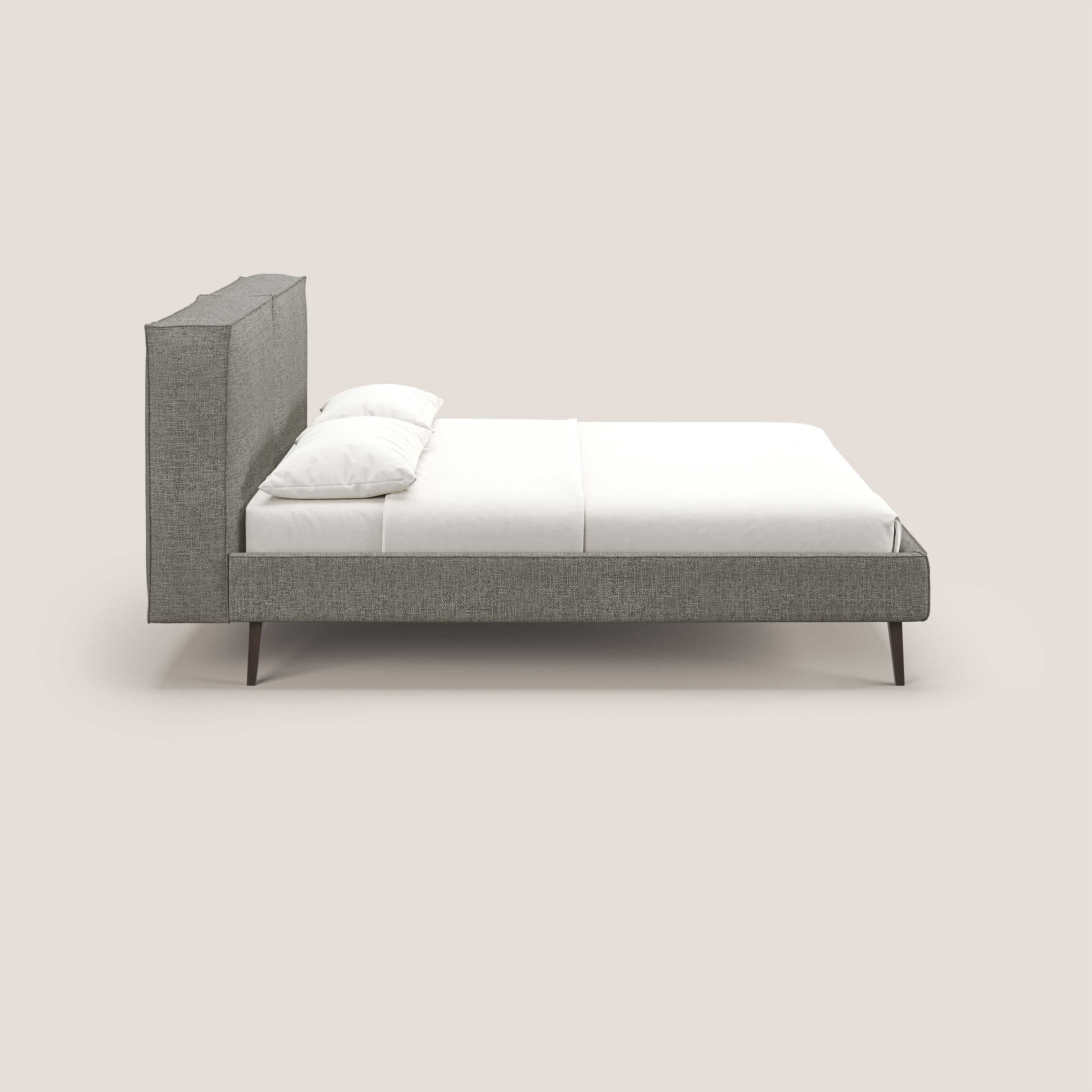 Isotta letto imbottito completamente sfoderabile in morbido tessuti impermeabile T10 talpa - divani.store