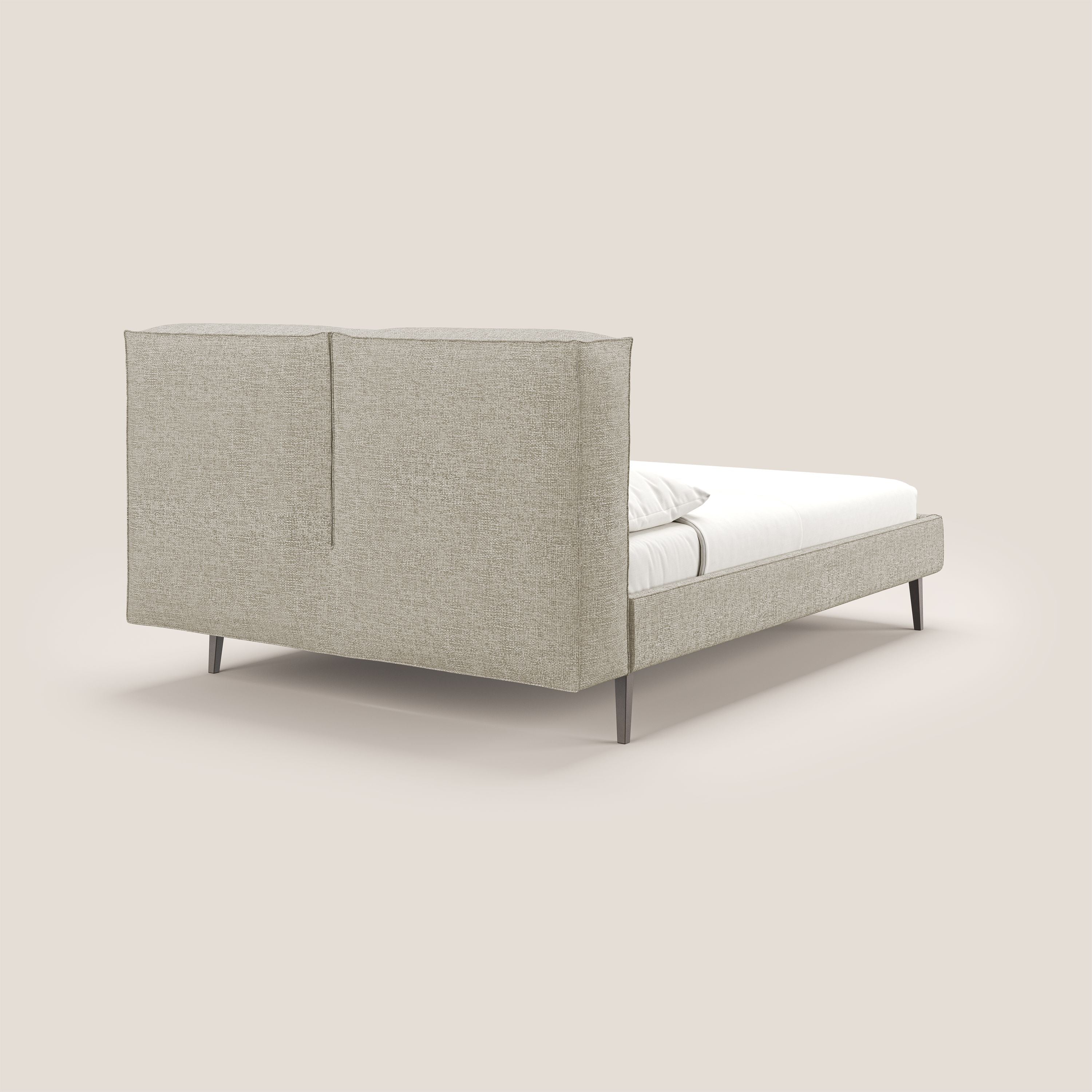 Isotta letto imbottito completamente sfoderabile in morbido tessuti impermeabile T10 tortora - divani.store
