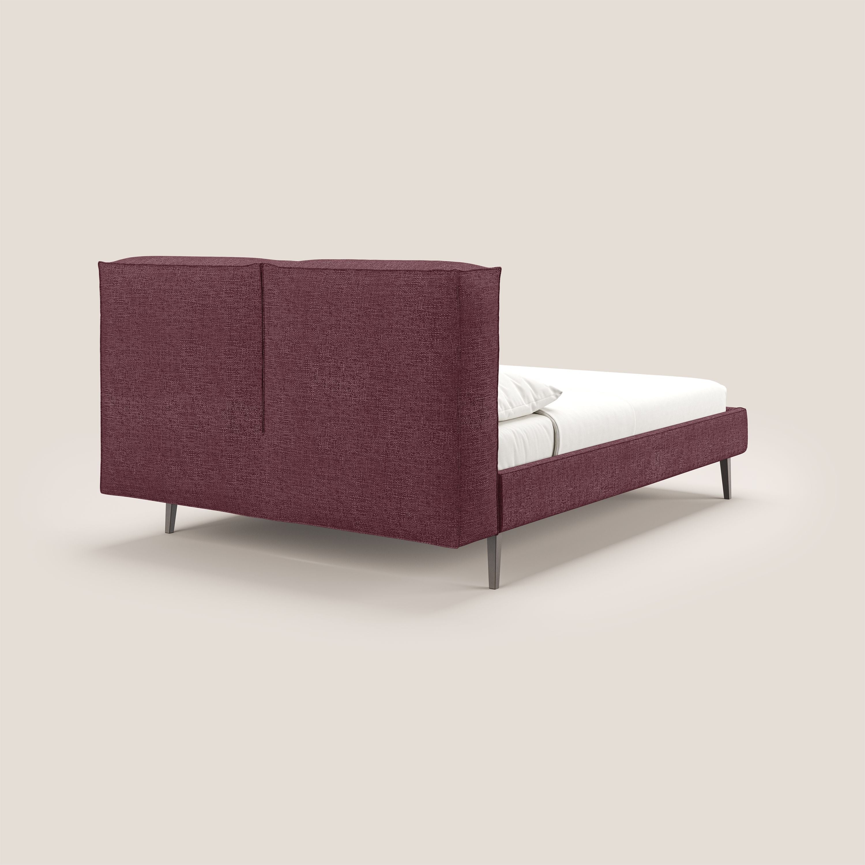 Isotta letto imbottito completamente sfoderabile in morbido tessuti impermeabile T10 bordeaux - divani.store