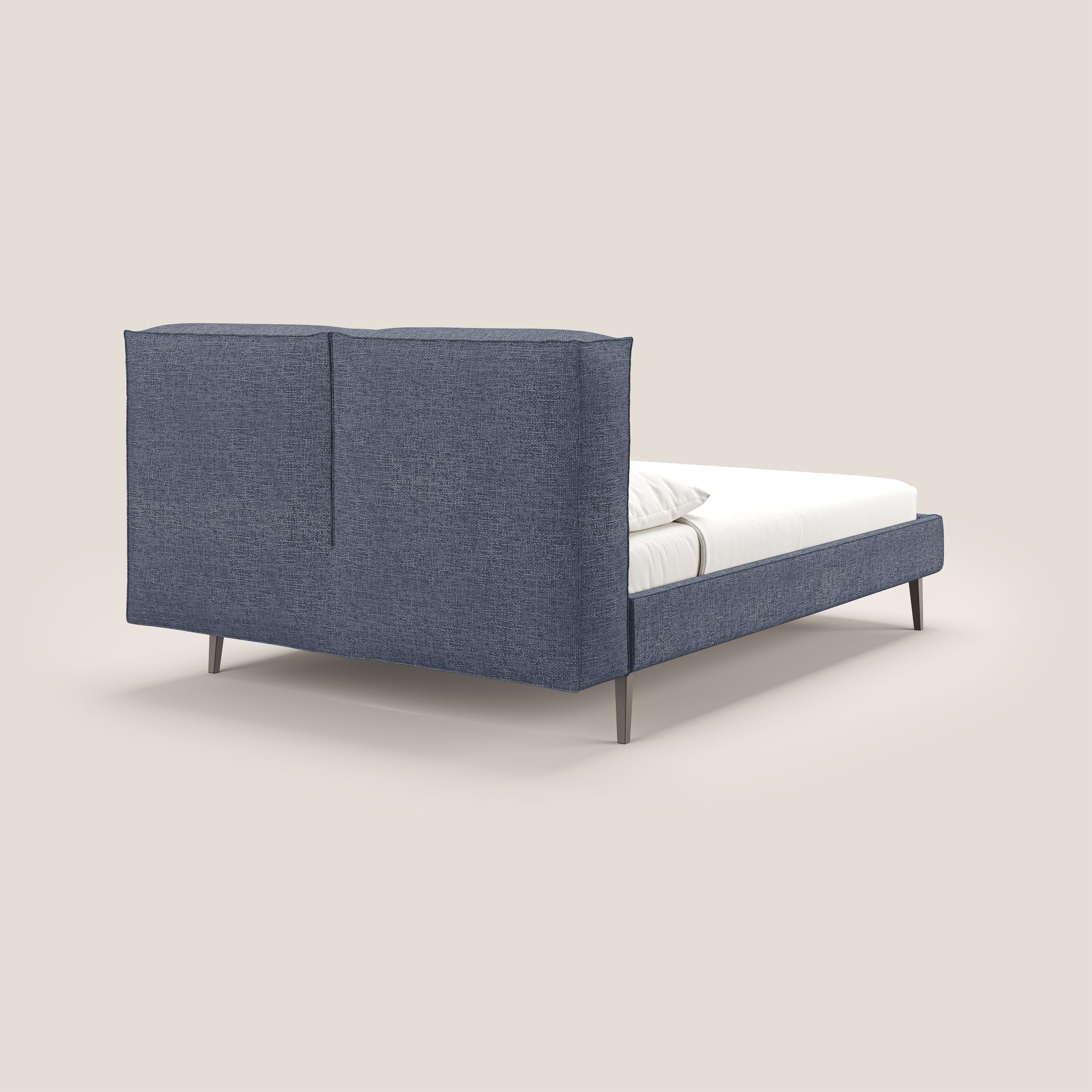 Isotta letto imbottito completamente sfoderabile in morbido tessuti impermeabile T10 blu - divani.store