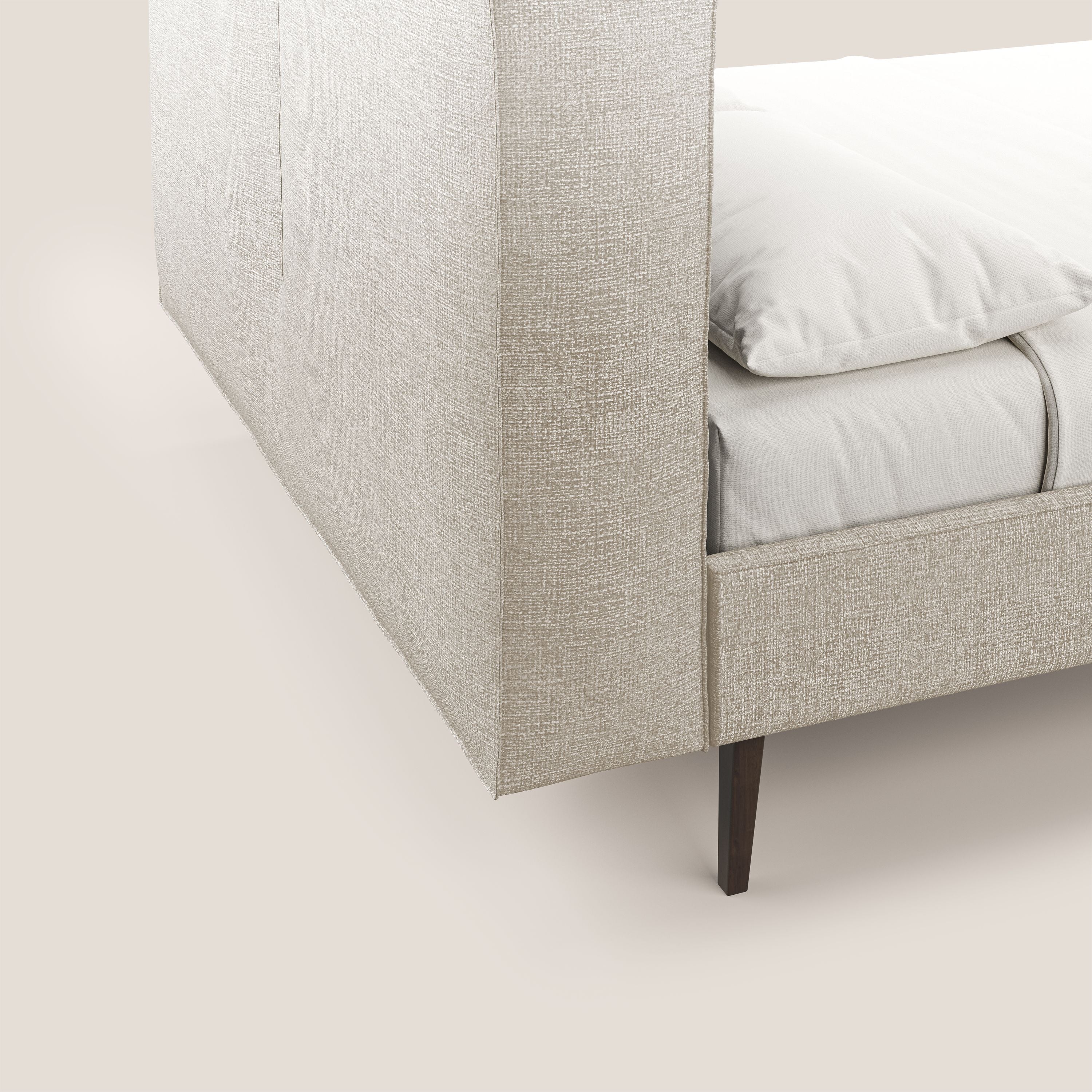 Isotta letto imbottito completamente sfoderabile in morbido tessuti impermeabile T10 beige - divani.store