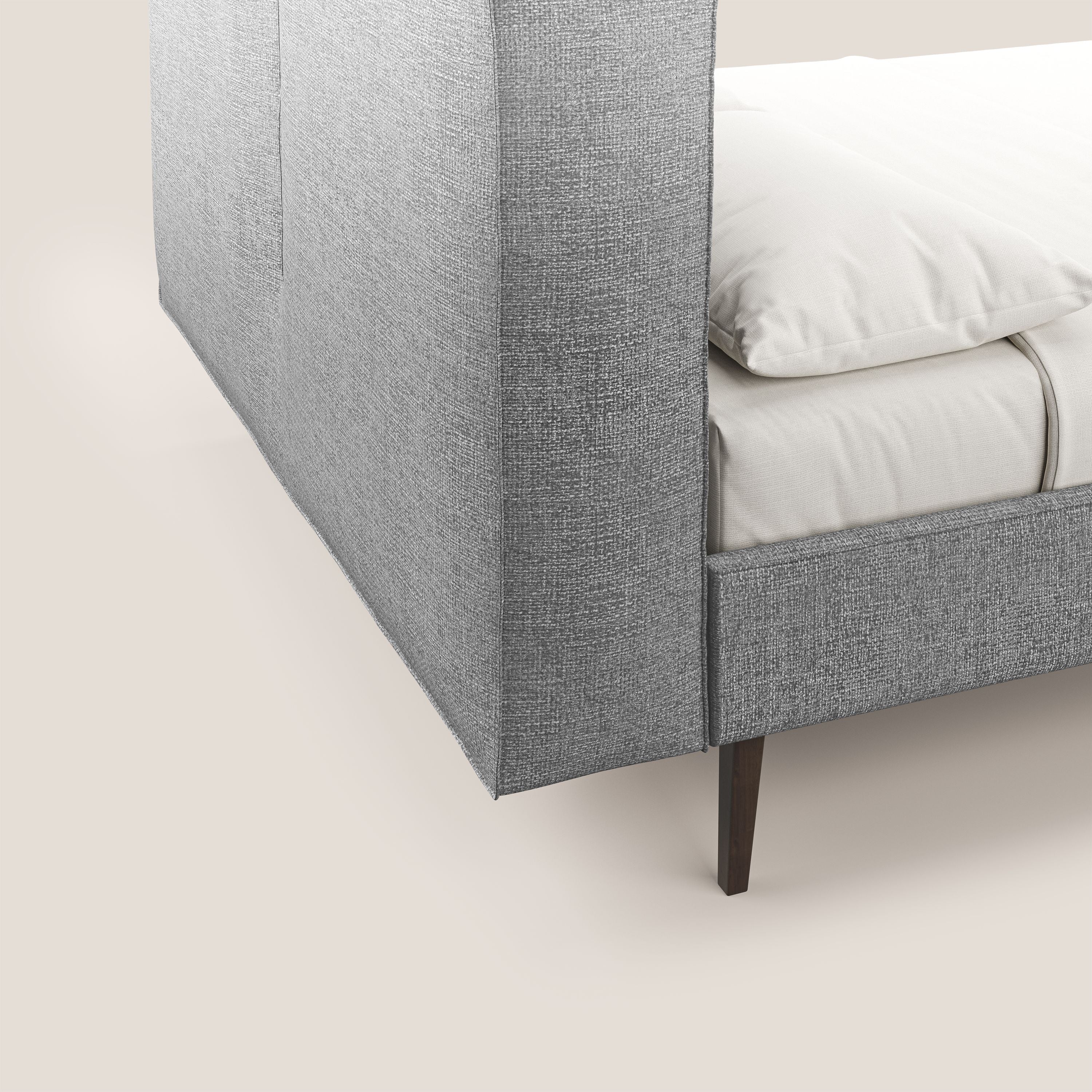 Isotta letto imbottito completamente sfoderabile in morbido tessuti impermeabile T10 grigio - divani.store