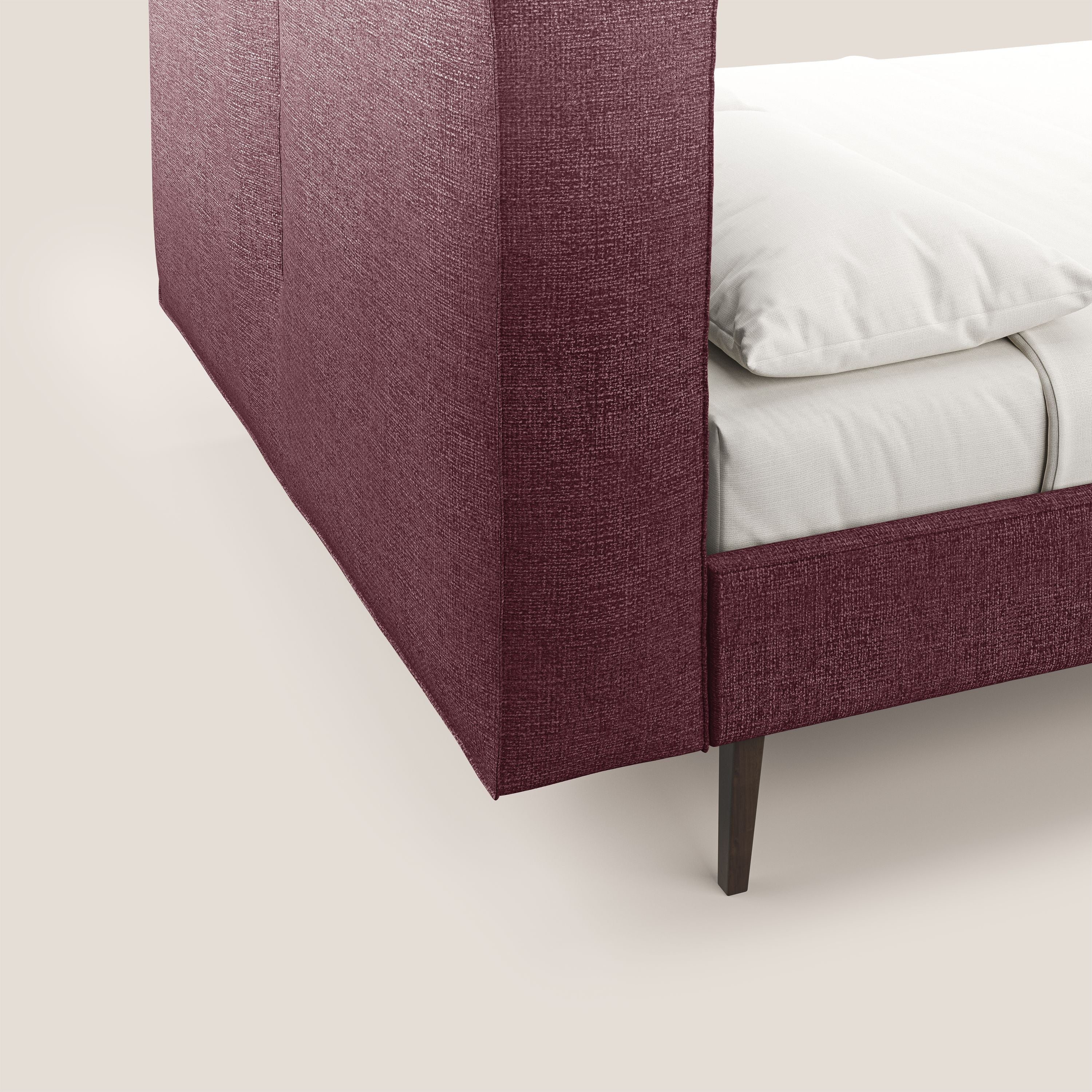 Isotta letto imbottito completamente sfoderabile in morbido tessuti impermeabile T10 bordeaux - divani.store