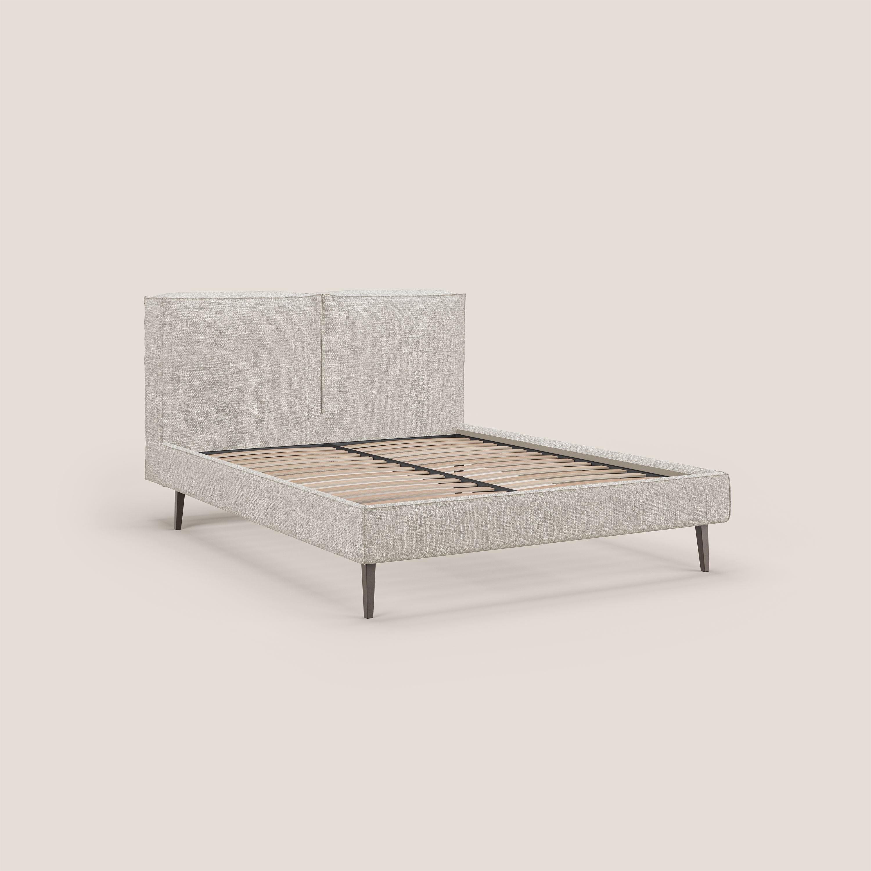 Isotta letto imbottito completamente sfoderabile in morbido tessuti impermeabile T10 panna - divani.store