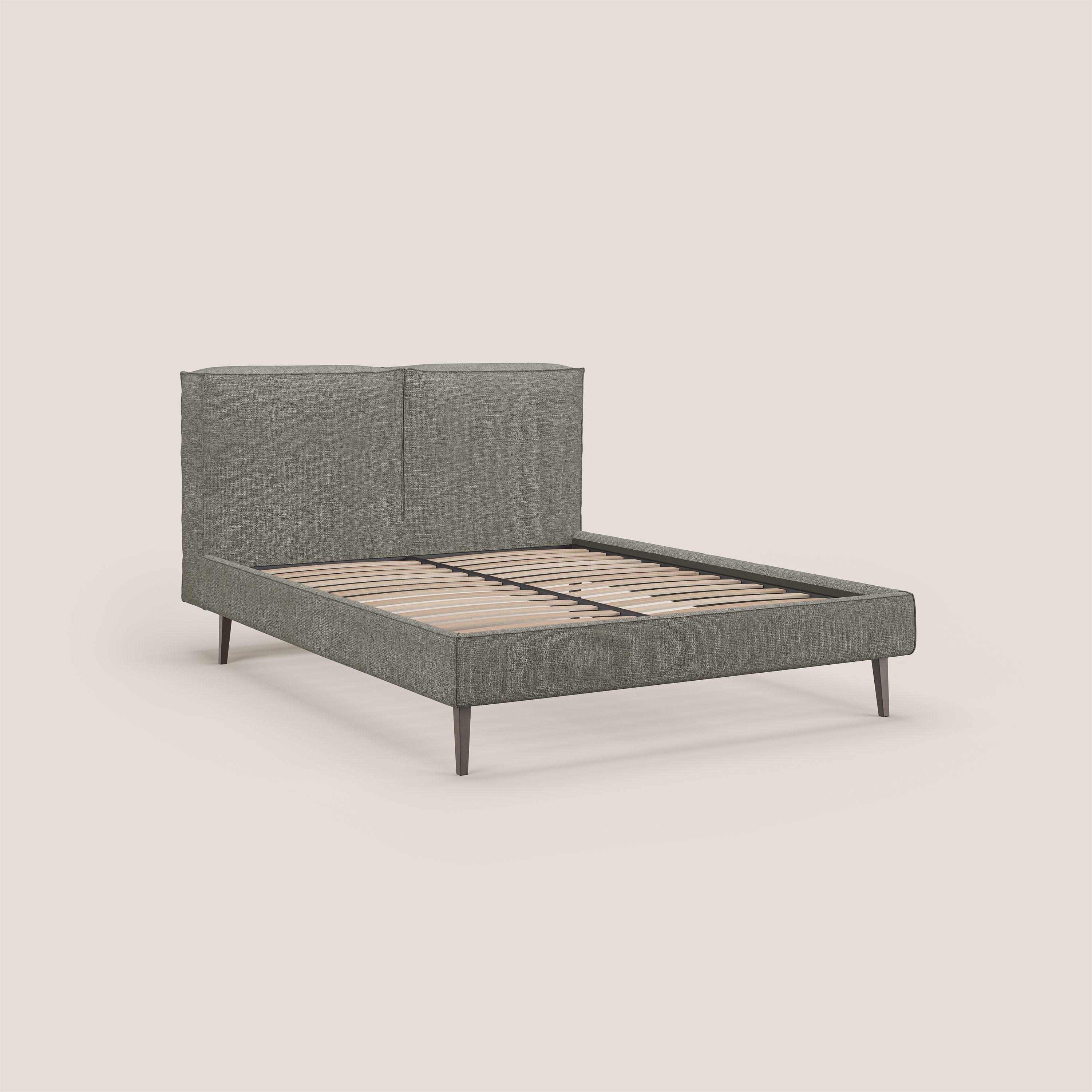 Isotta letto imbottito completamente sfoderabile in morbido tessuti impermeabile T10 talpa - divani.store