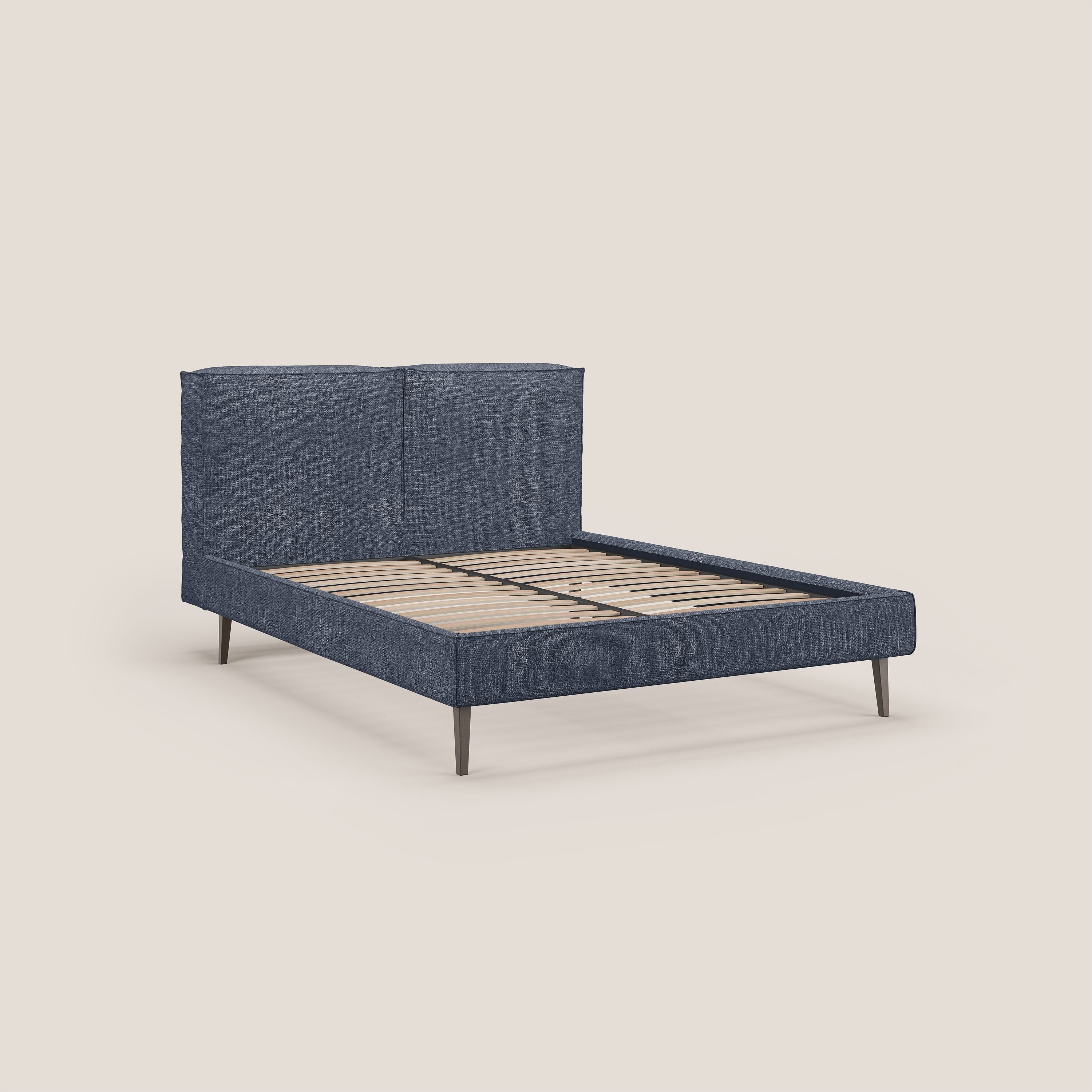Isotta letto imbottito completamente sfoderabile in morbido tessuti impermeabile T10 blu - divani.store