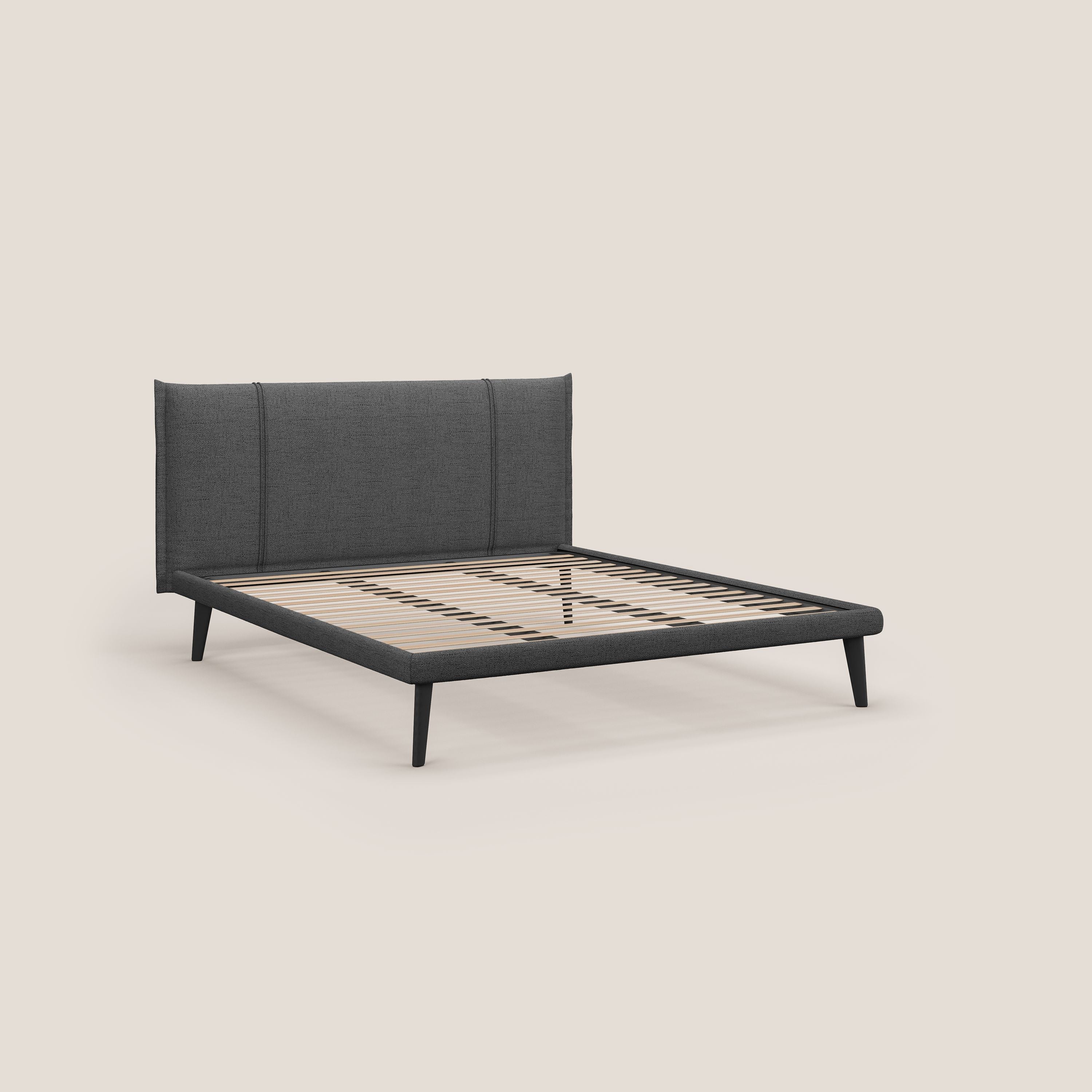Shop online Klaus LETTO moderno con piedi in mogano e tessuto fiammato impermeabile T03 - divani.store