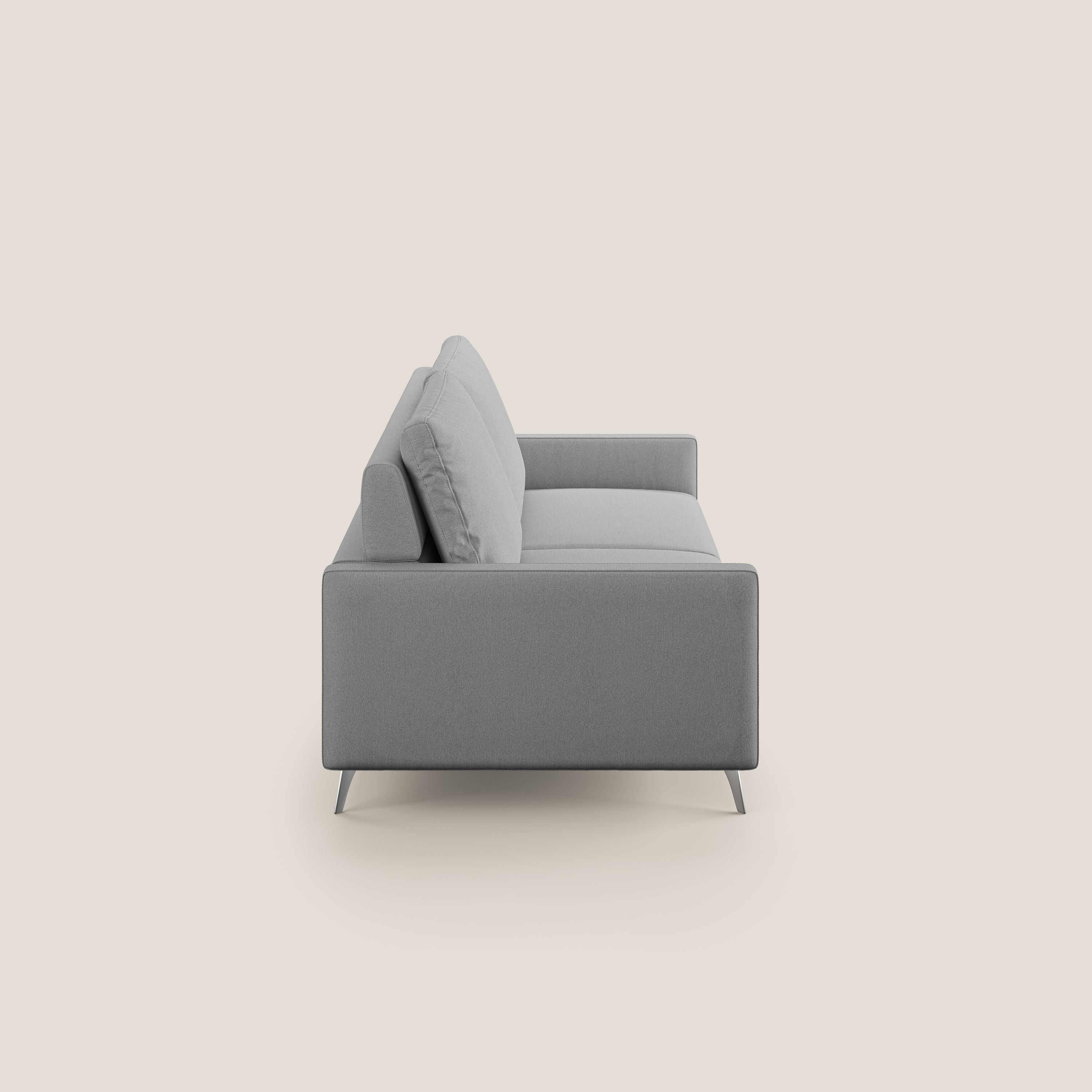 Klimt divano con sedute allungabili e schienali in piuma d'oca in tessuto smacchiabile T05 grigio - divani.store