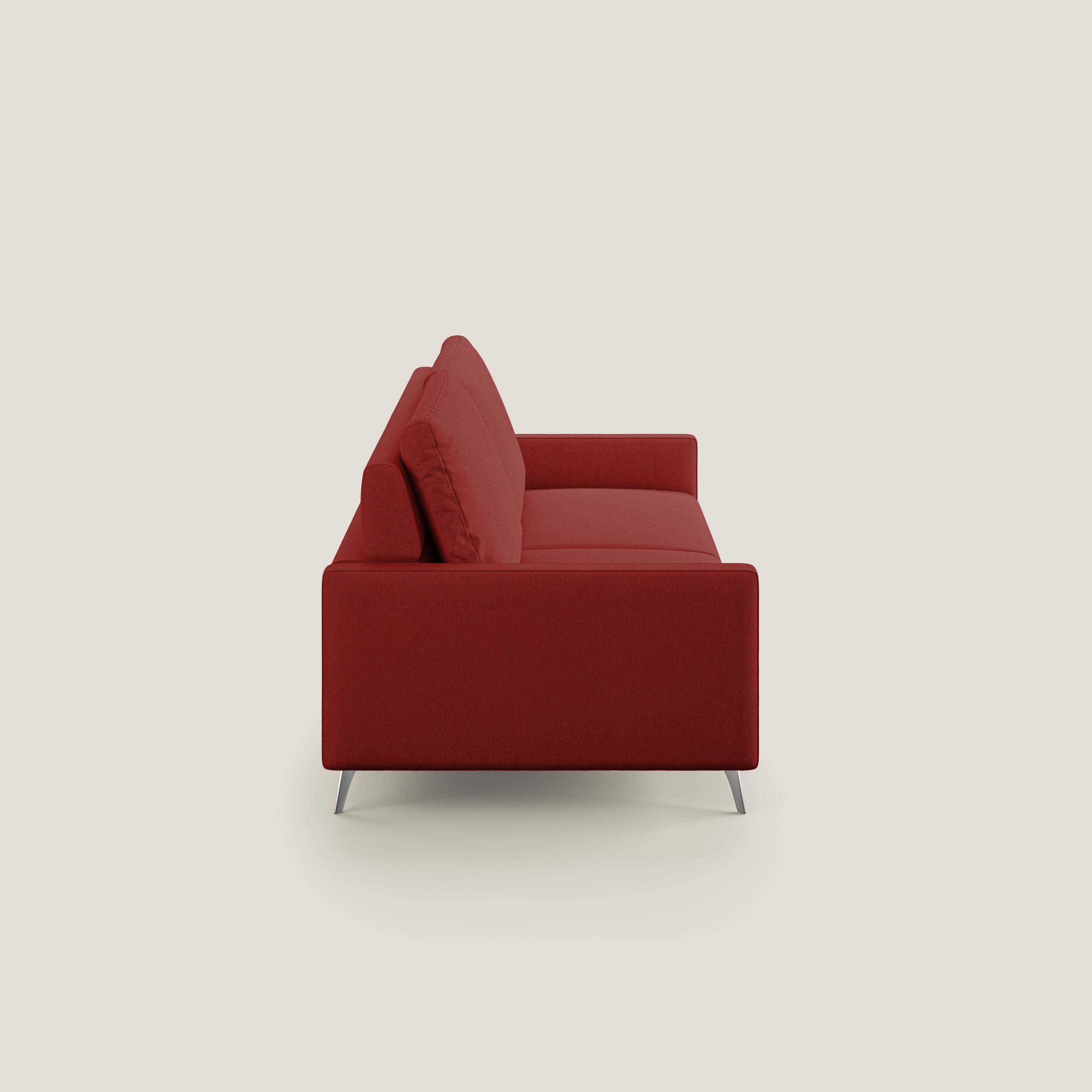 Klimt divano con sedute allungabili e schienali in piuma d'oca in tessuto smacchiabile T05 rosso - divani.store
