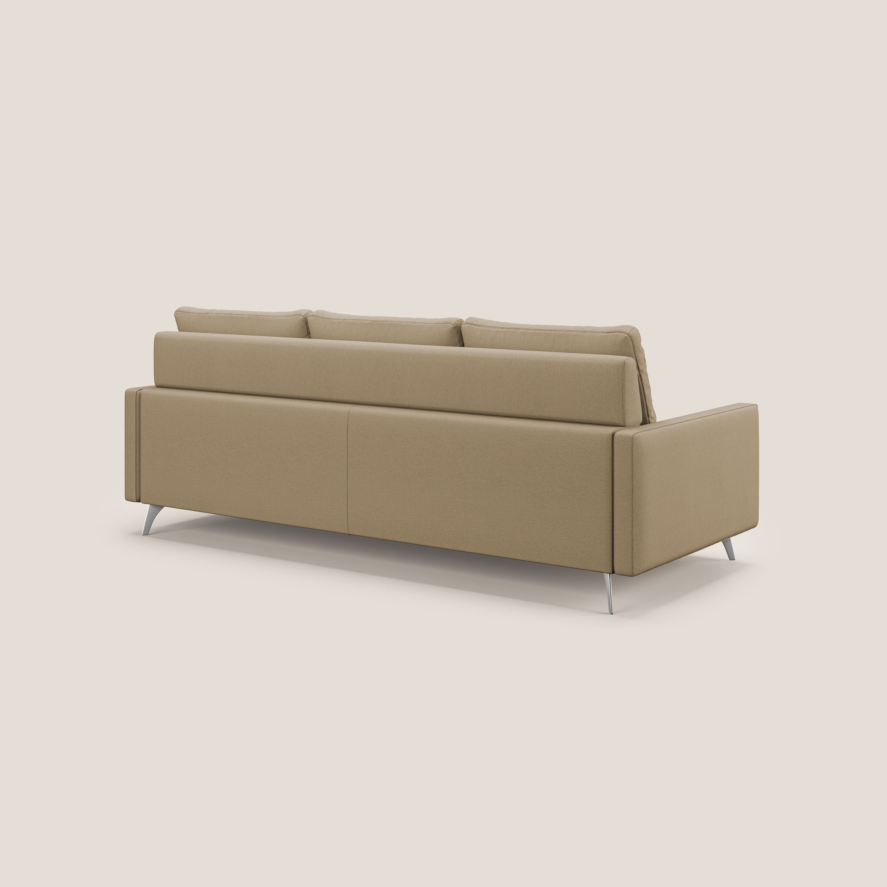 Klimt Divano angolare con sedute scorrevoli in tessuto morbido smacchiabile T05 beige - divani.store
