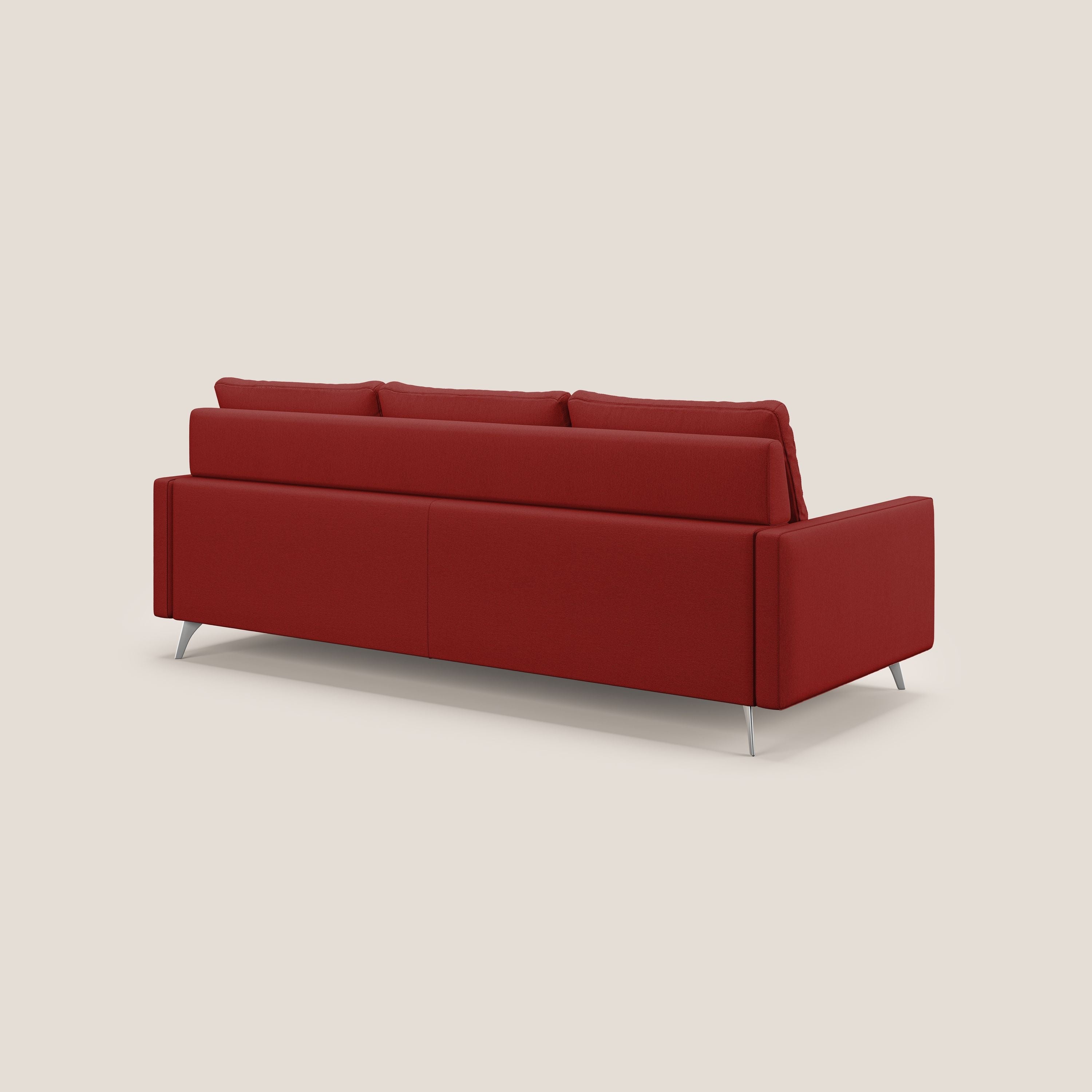 Klimt Divano angolare con sedute scorrevoli in tessuto morbido smacchiabile T05 rosso - divani.store