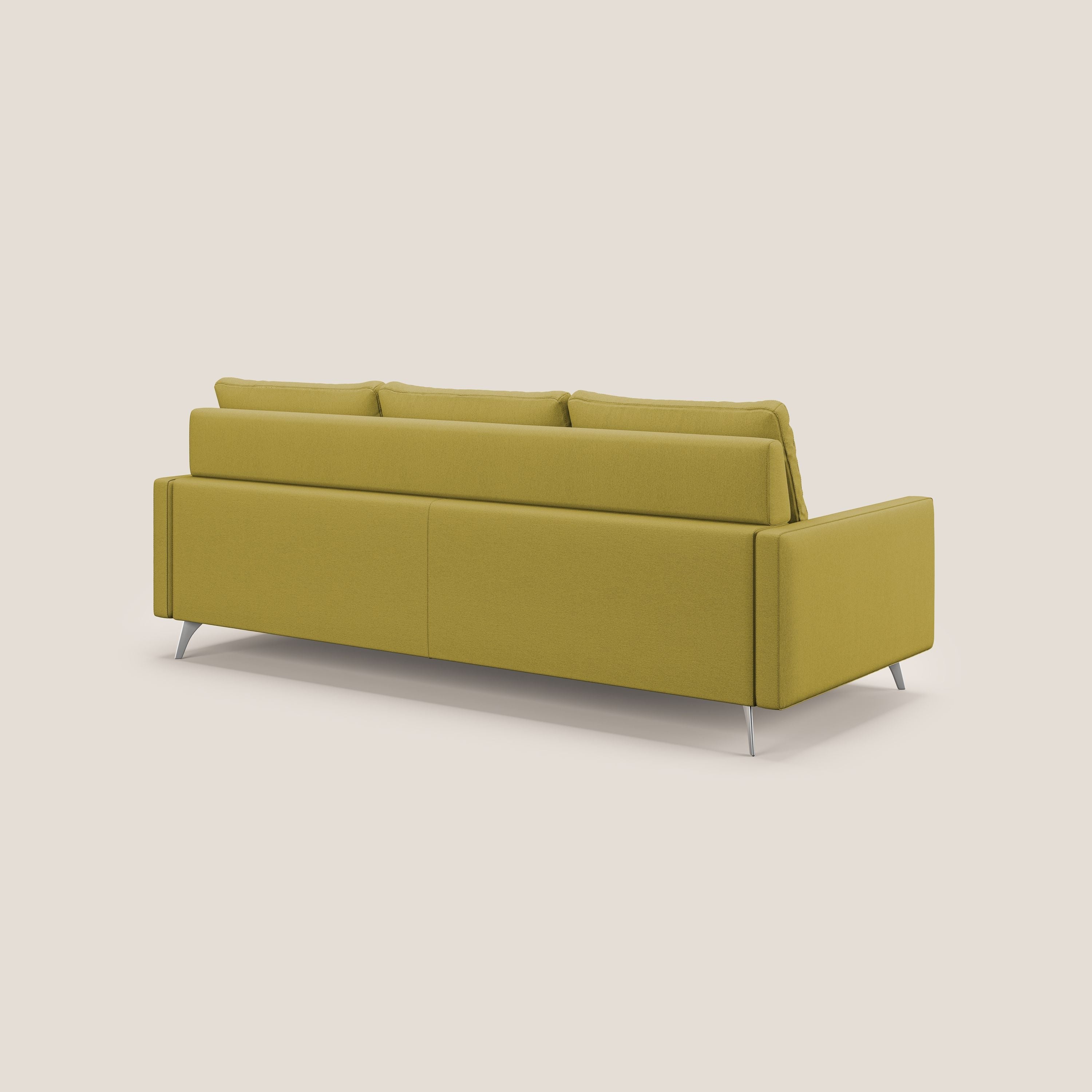 Klimt Divano angolare con sedute scorrevoli in tessuto morbido smacchiabile T05 giallo - divani.store