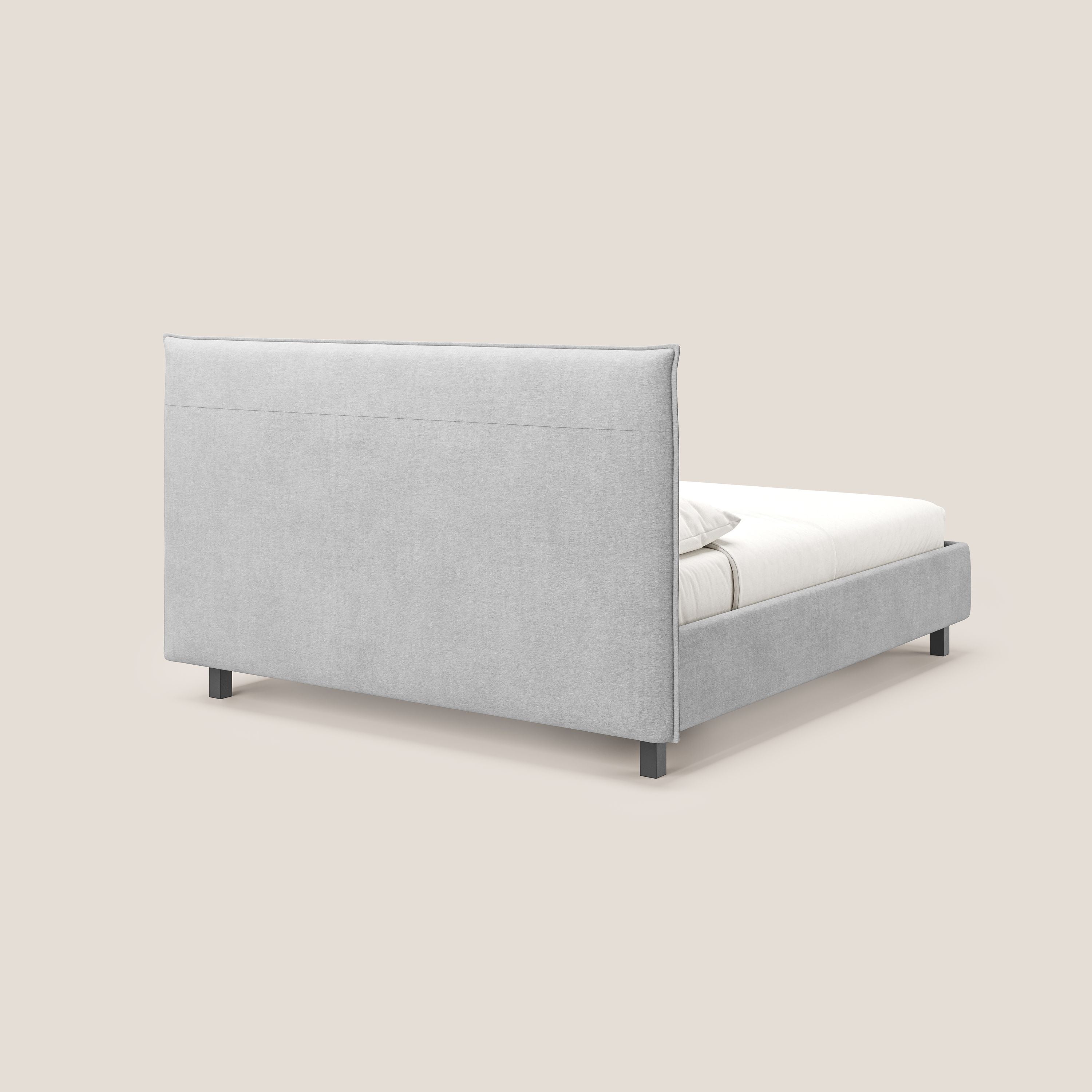 Liam letto contenitore con testata trapuntata in tessuto smacchiabile T17 grigio - divani.store