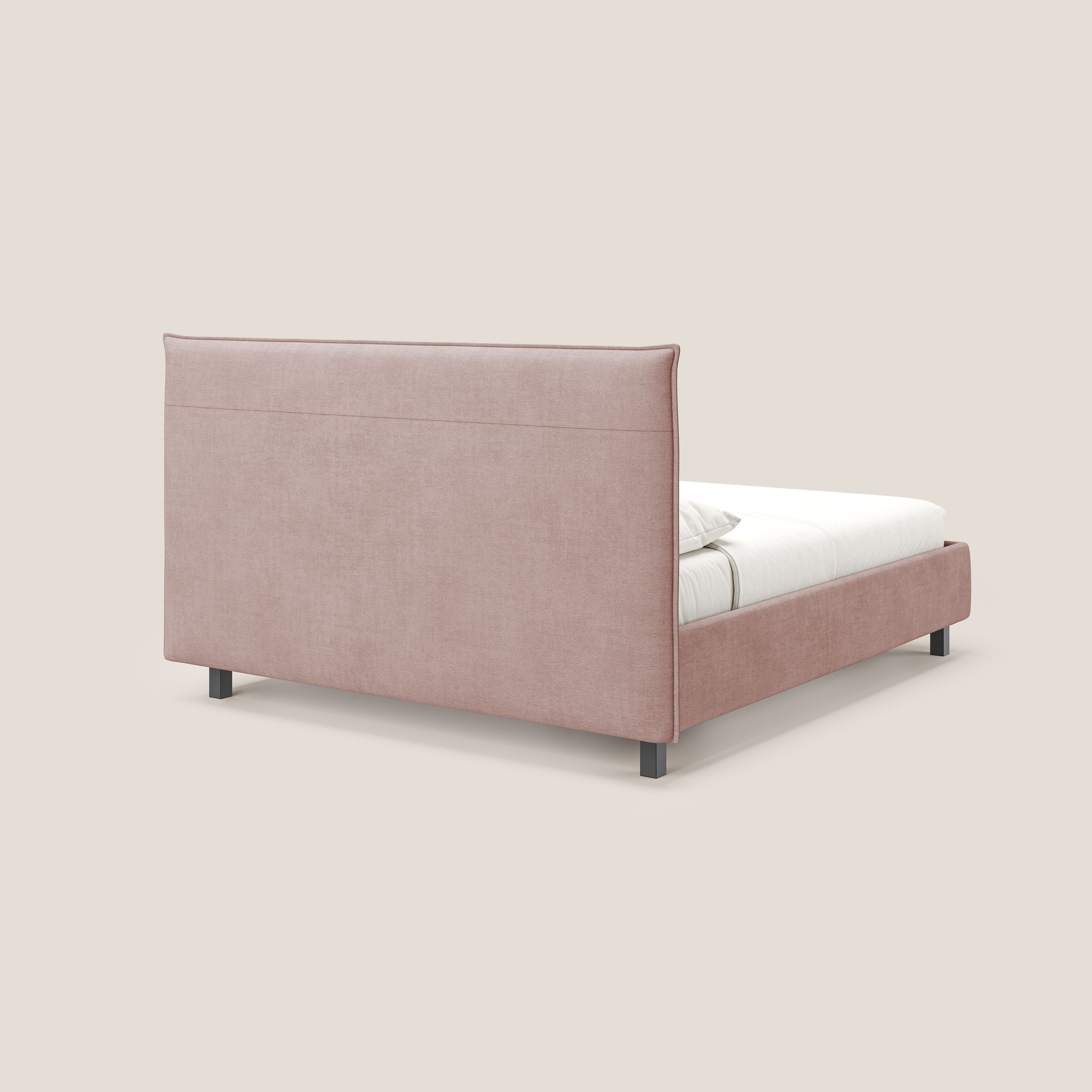 Liam letto contenitore con testata trapuntata in tessuto smacchiabile T17 rosa - divani.store