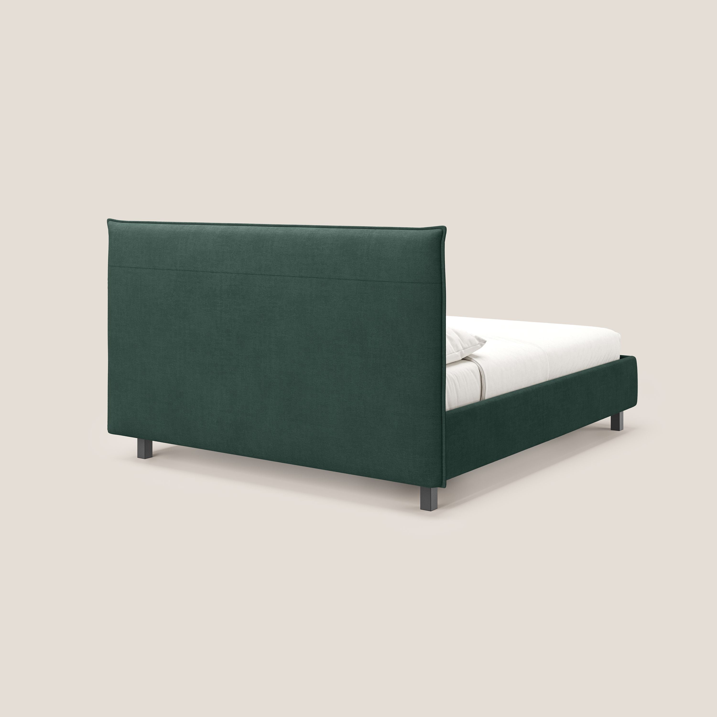 Liam letto contenitore con testata trapuntata in tessuto smacchiabile T17 verde - divani.store