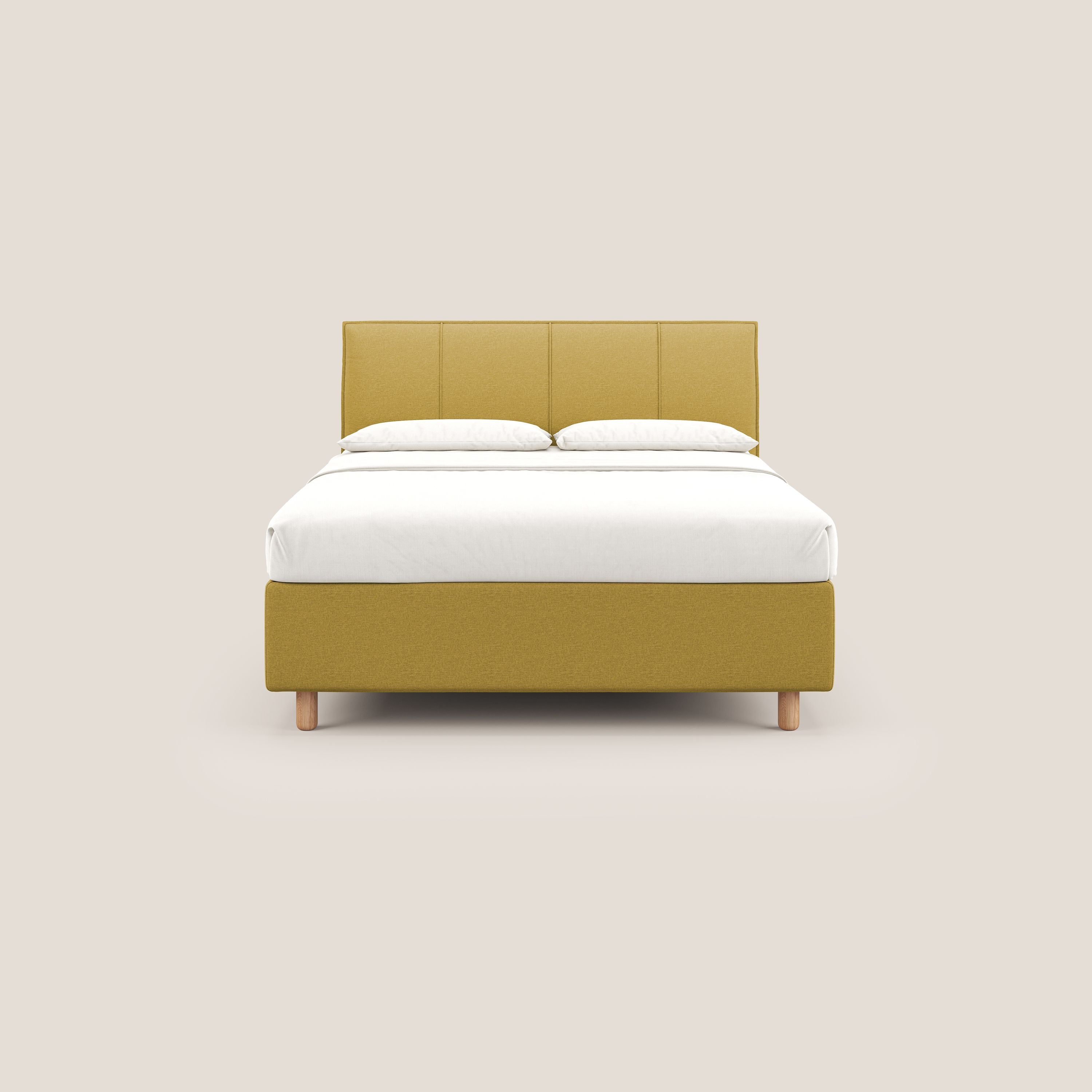 Lothar letto contenitore maxi dalle dimensioni contenute in tessuto impermeabile T13 giallo - divani.store