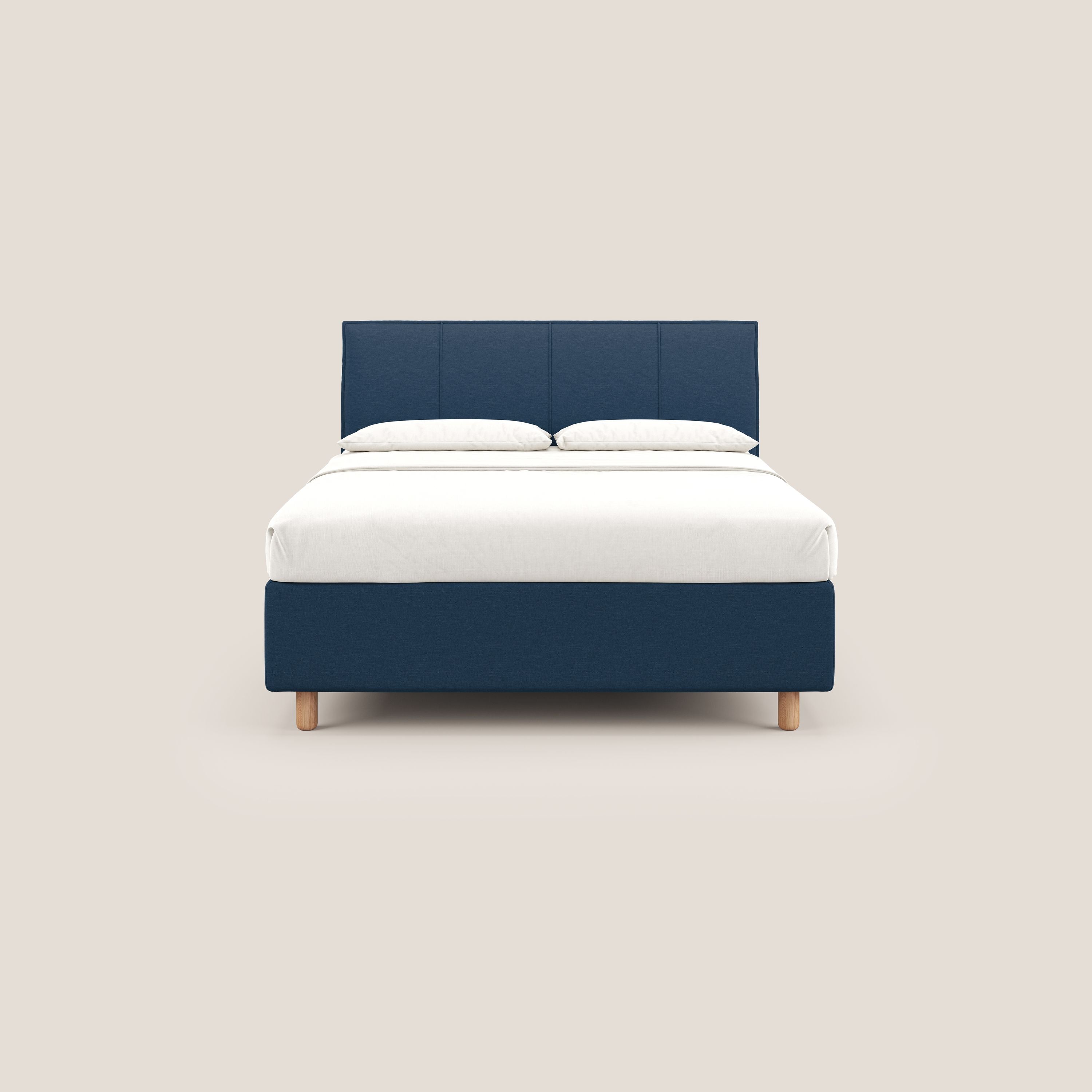 Lothar letto contenitore maxi dalle dimensioni contenute in tessuto impermeabile T13 blu - divani.store