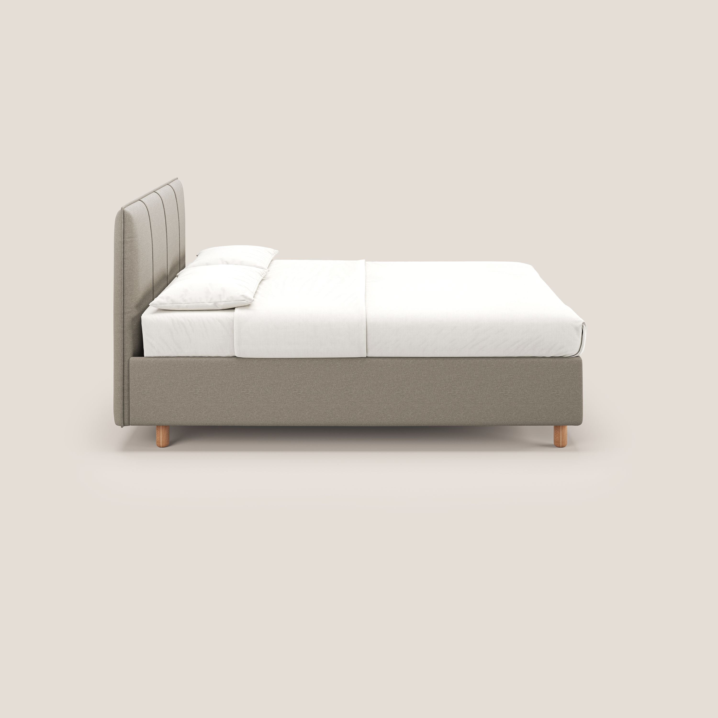 Lothar letto contenitore maxi dalle dimensioni contenute in tessuto impermeabile T13 panna - divani.store