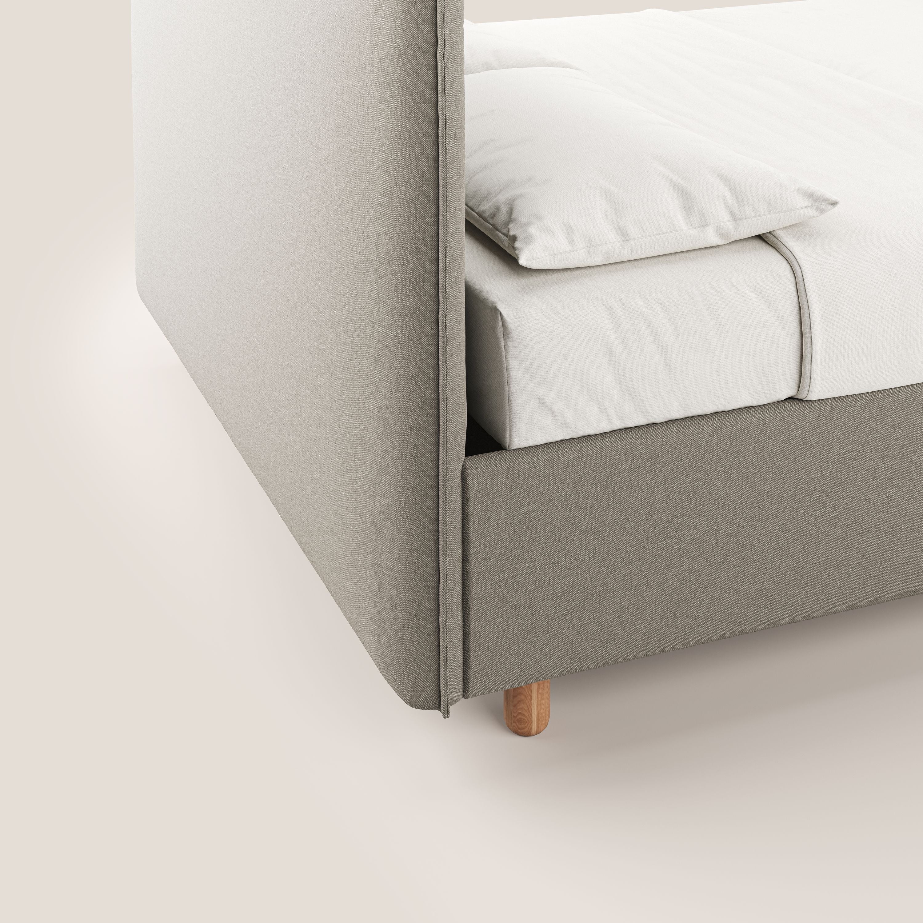 Lothar letto contenitore maxi dalle dimensioni contenute in tessuto impermeabile T13 panna - divani.store