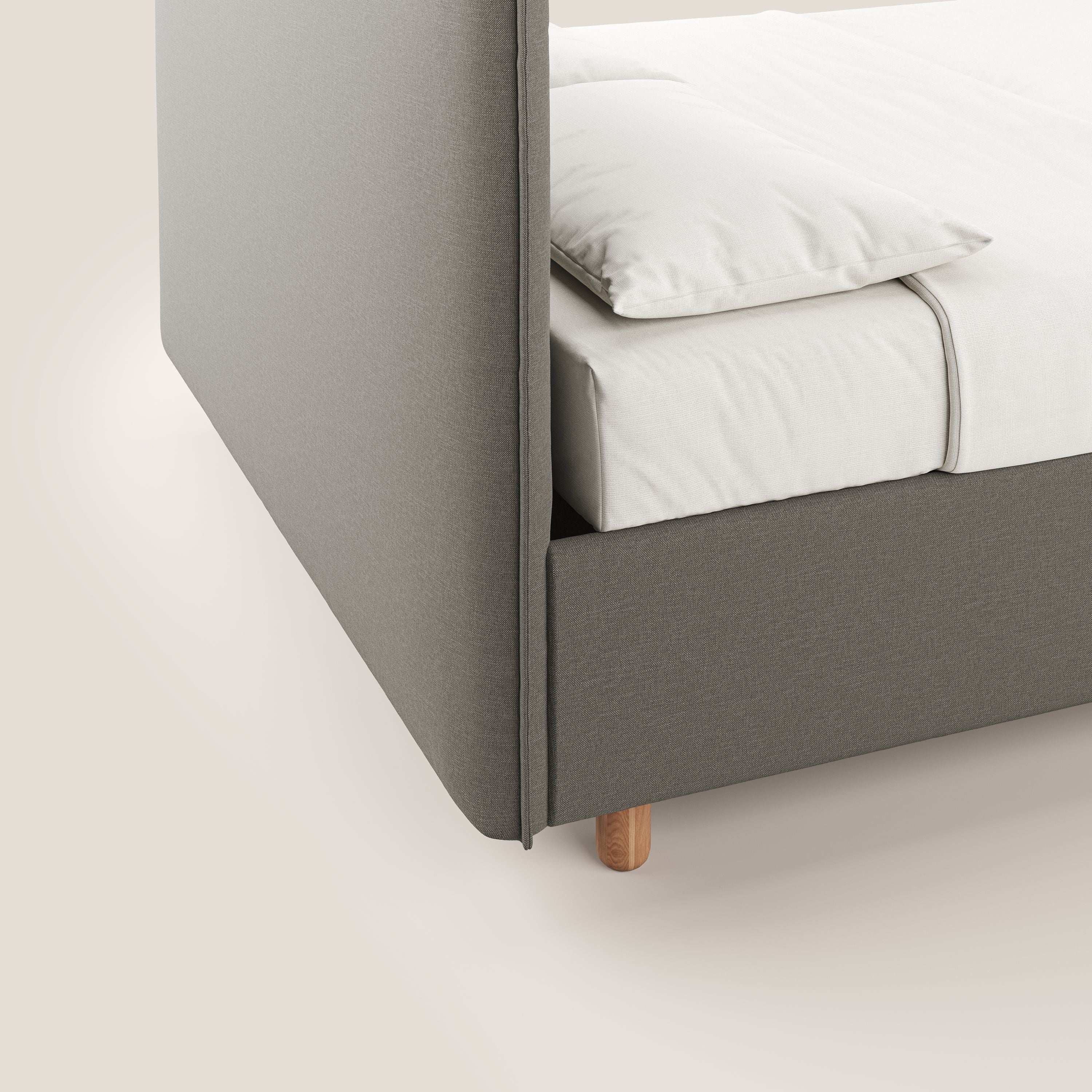 Lothar letto contenitore maxi dalle dimensioni contenute in tessuto impermeabile T13 tortora - divani.store