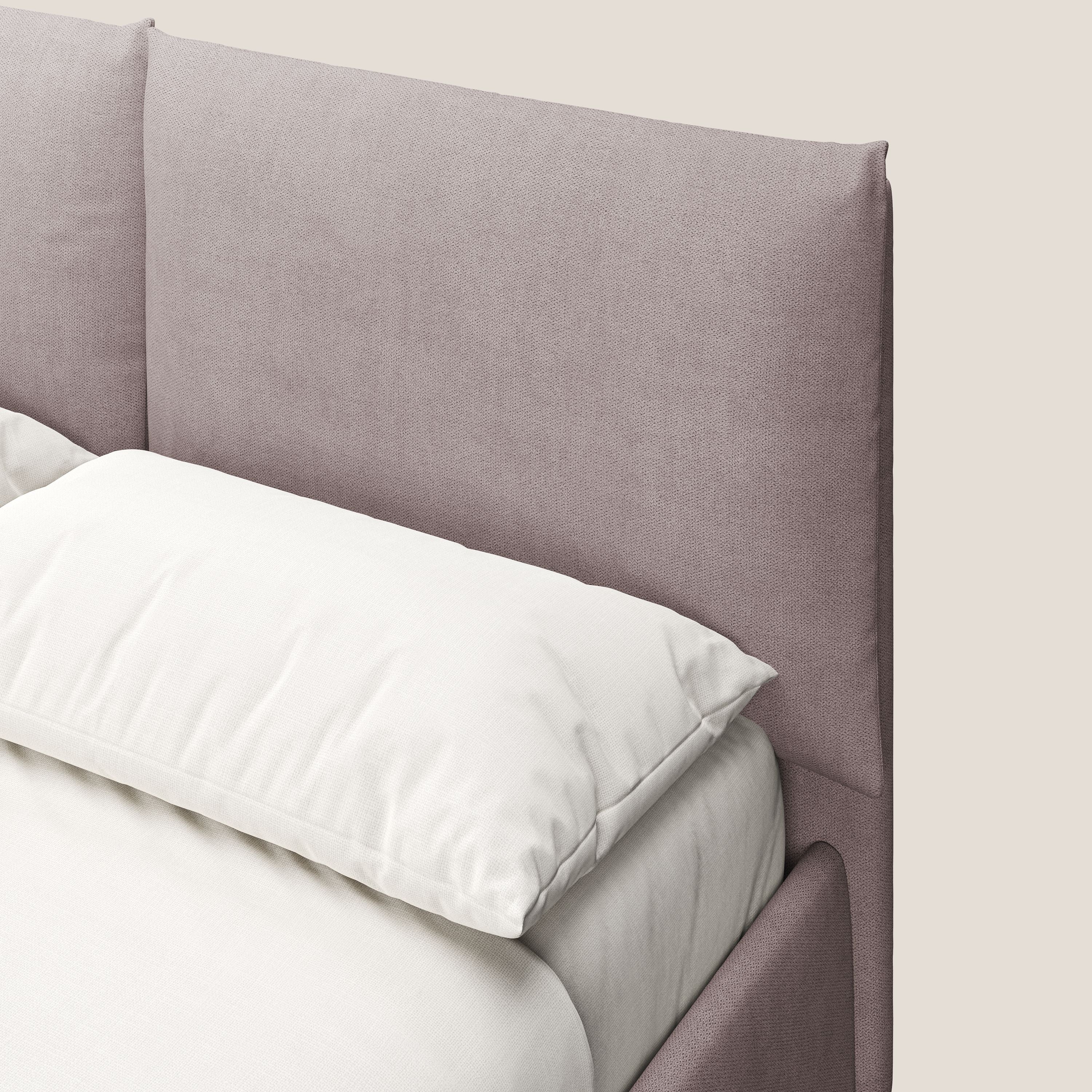 Mariana letto imbottito contenitore con cuscini in tessuto impermeabile T02 rosa - divani.store