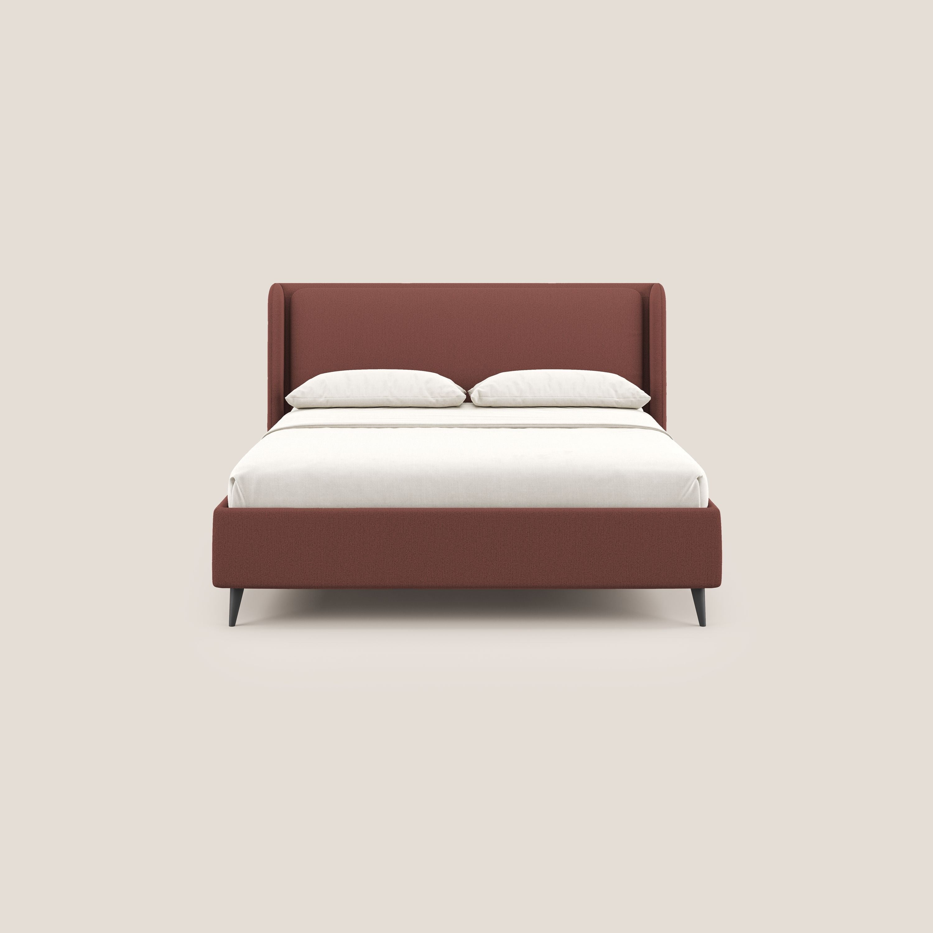 Nadine letto contenitore di design e comfort Italiano in tessuto impermeabile T19 salmone - divani.store