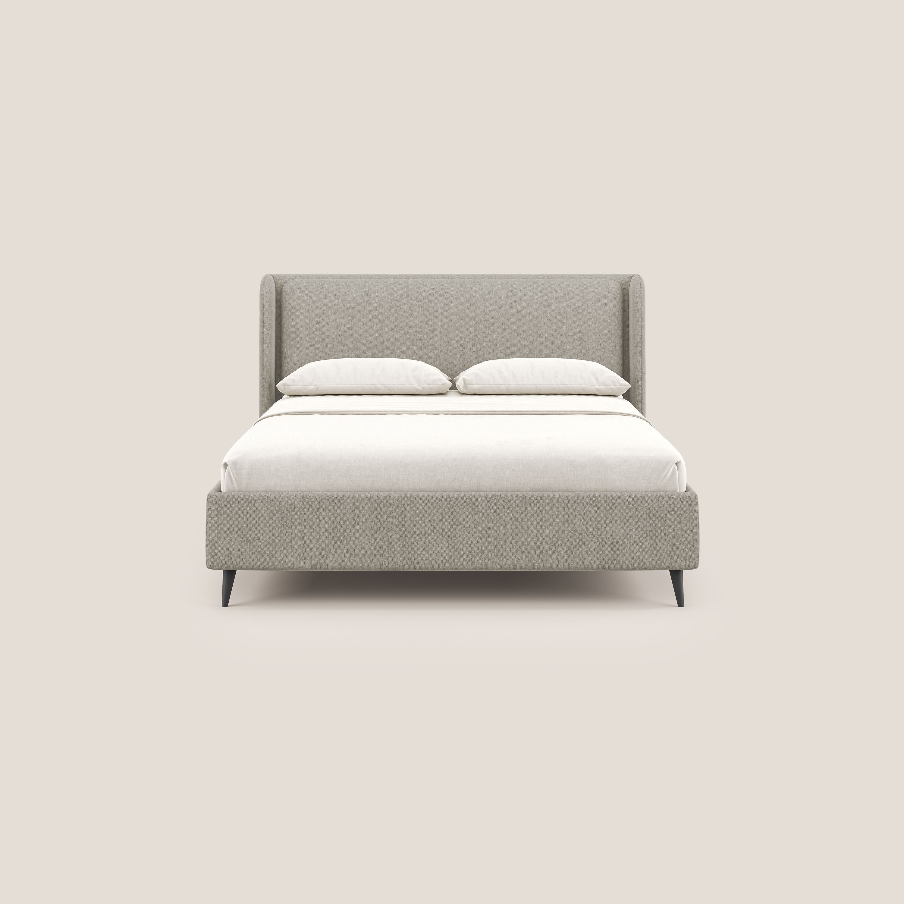 Nadine letto contenitore di design e comfort Italiano in tessuto impermeabile T19 panna - divani.store