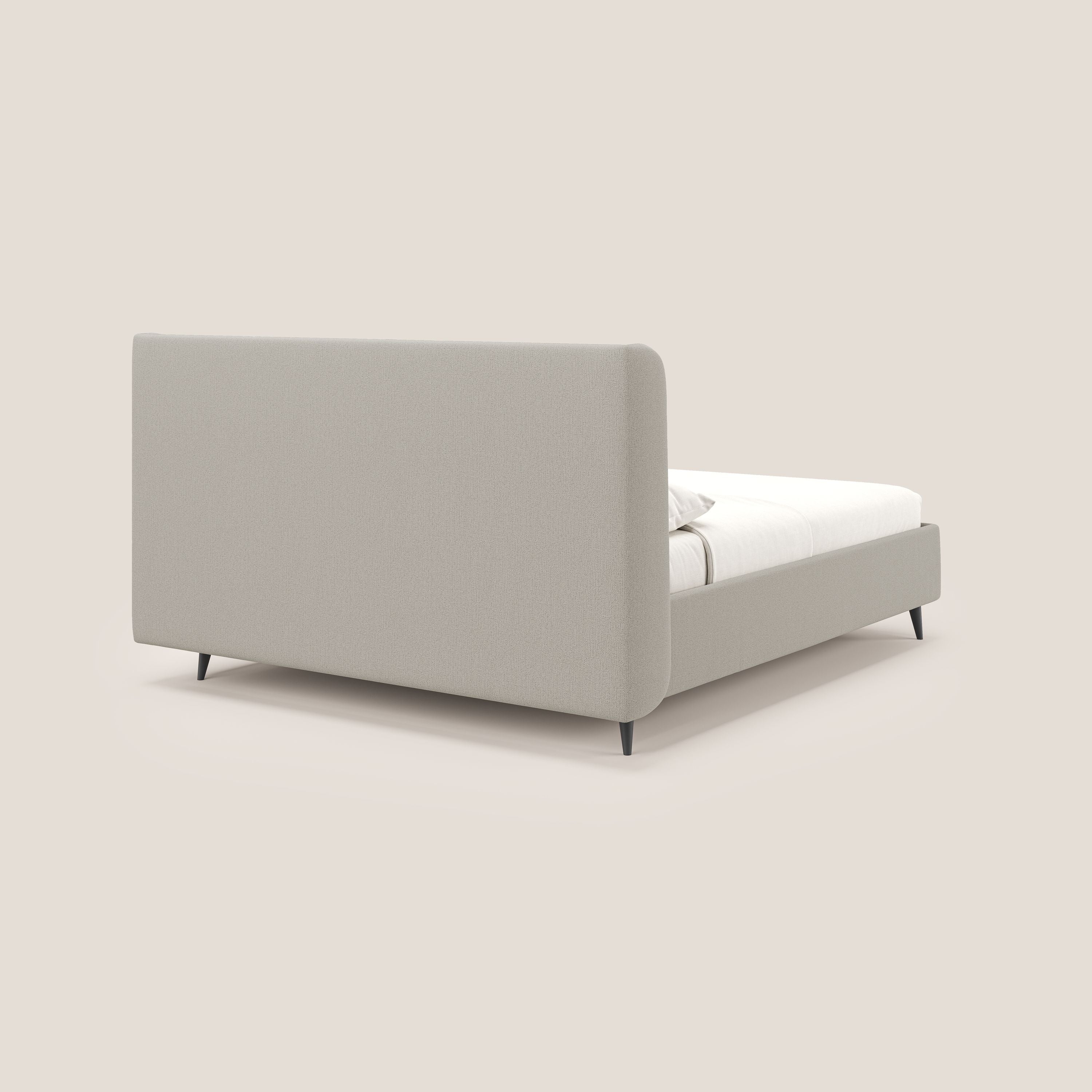 Nadine letto contenitore di design e comfort Italiano in tessuto impermeabile T19 panna - divani.store