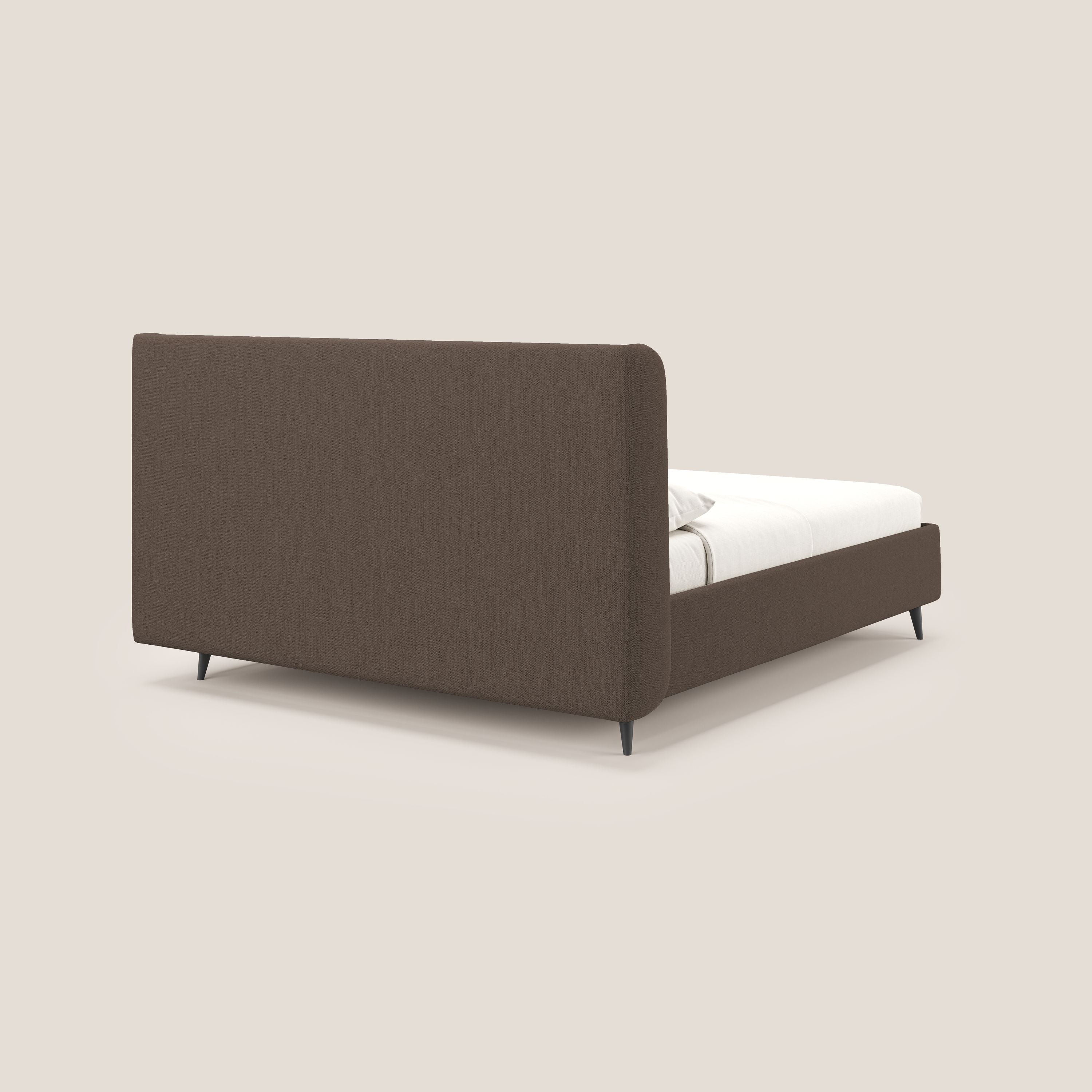 Nadine letto contenitore di design e comfort Italiano in tessuto impermeabile T19 marrone - divani.store