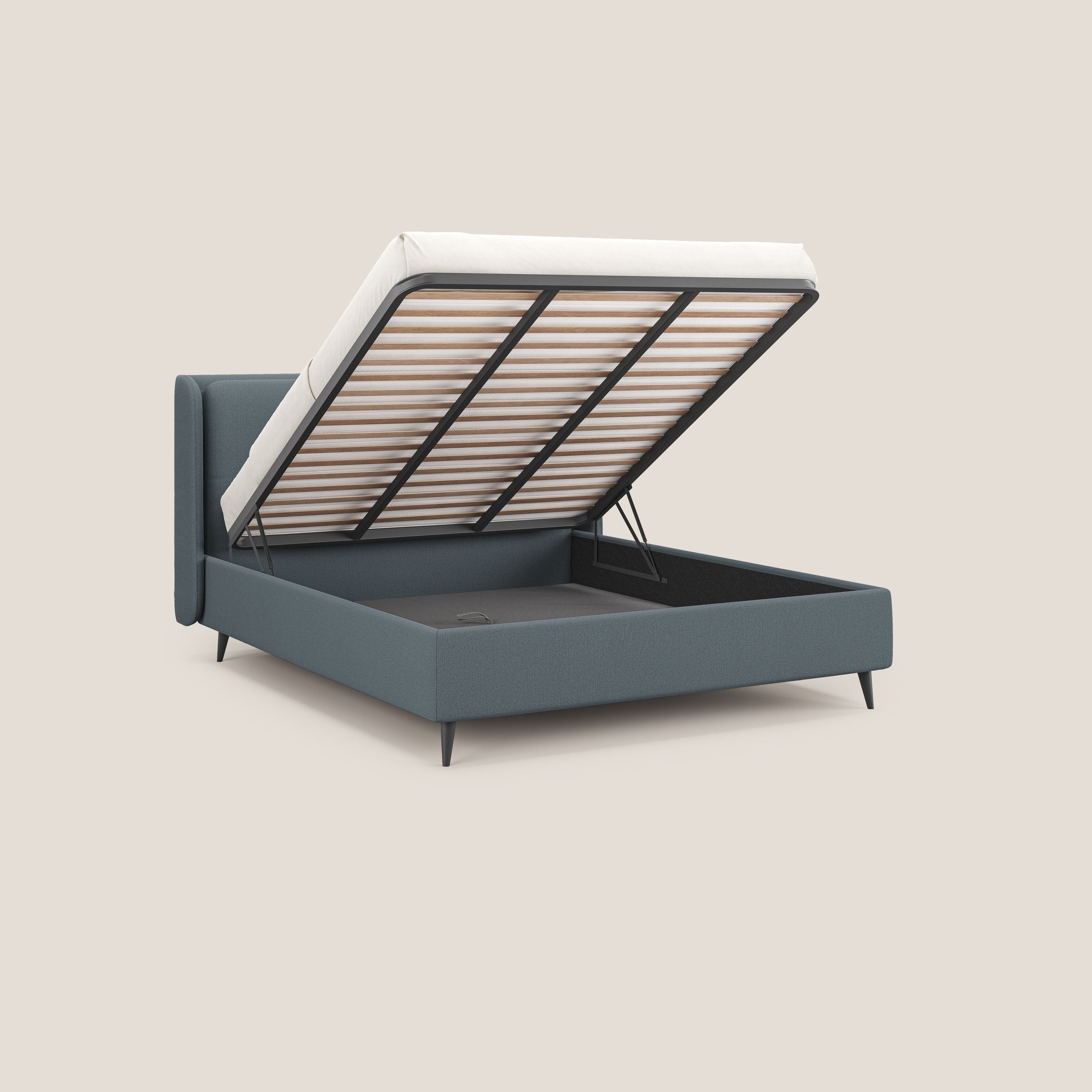 Nadine letto contenitore di design e comfort Italiano in tessuto impermeabile T19 carta da zucchero - divani.store