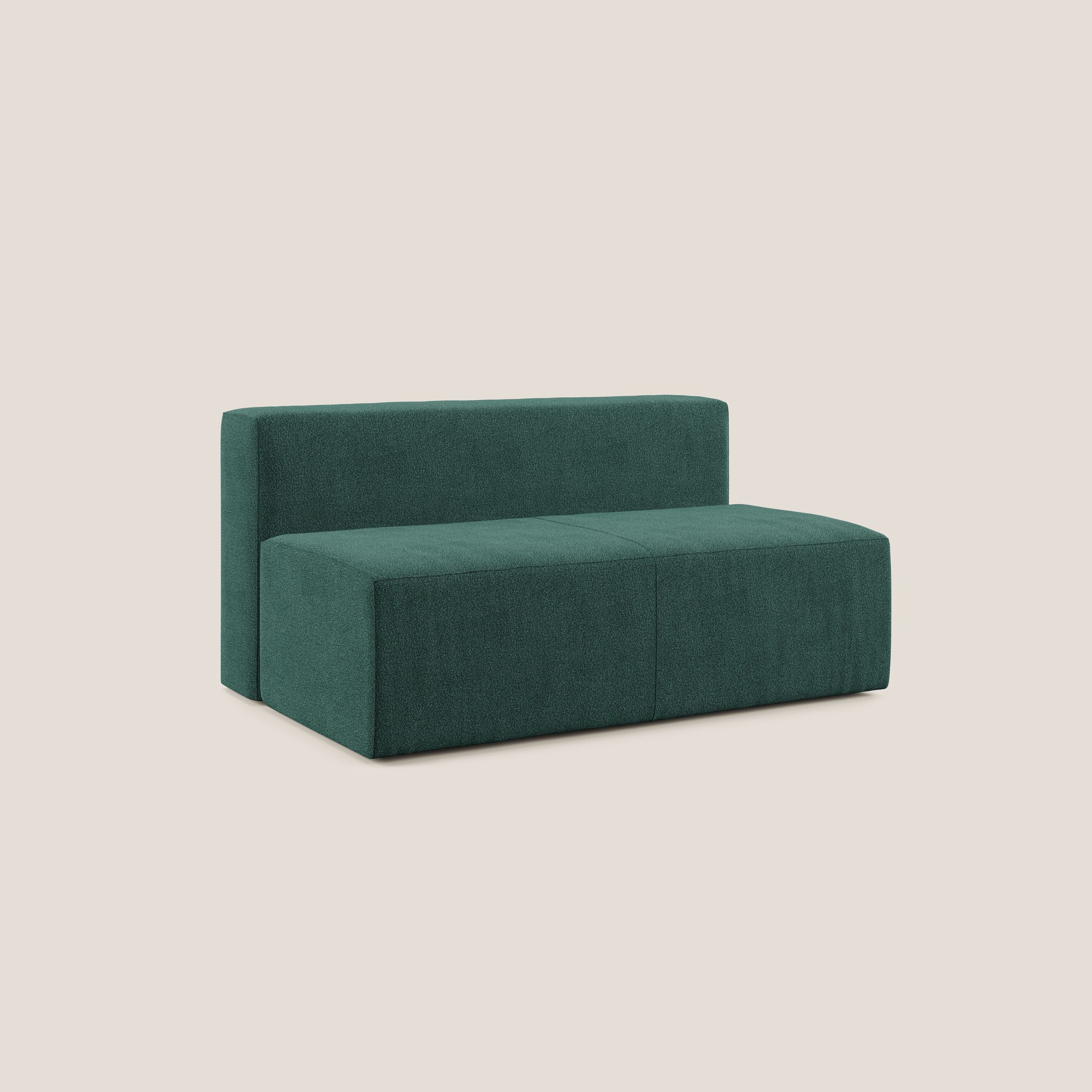 Nettuno modulo centrale maxi in morbido tessuto bouclè T07 verde - divani.store
